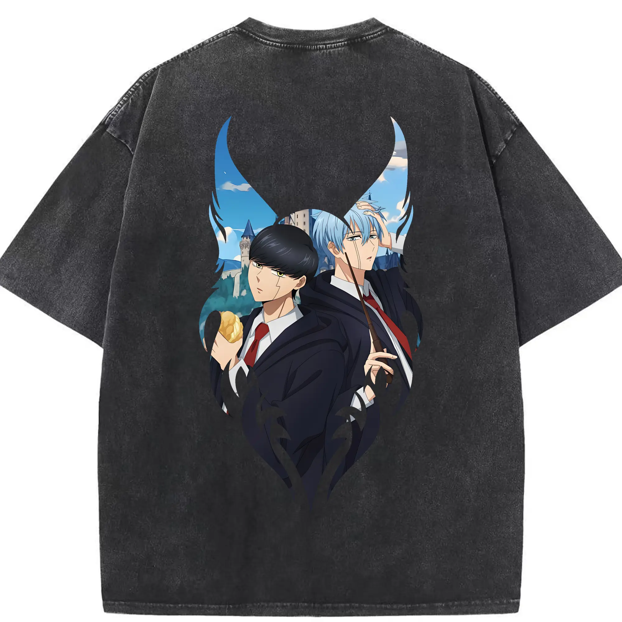 マッシュル グッズ,ランス・クラウン - 綿100％ ヴィンテージ風 半袖Tシャツ ・ 背面プリント ・ 柔らか肌触り ・ 通気性 快適 ・ スポーツ カジュアル 外出用