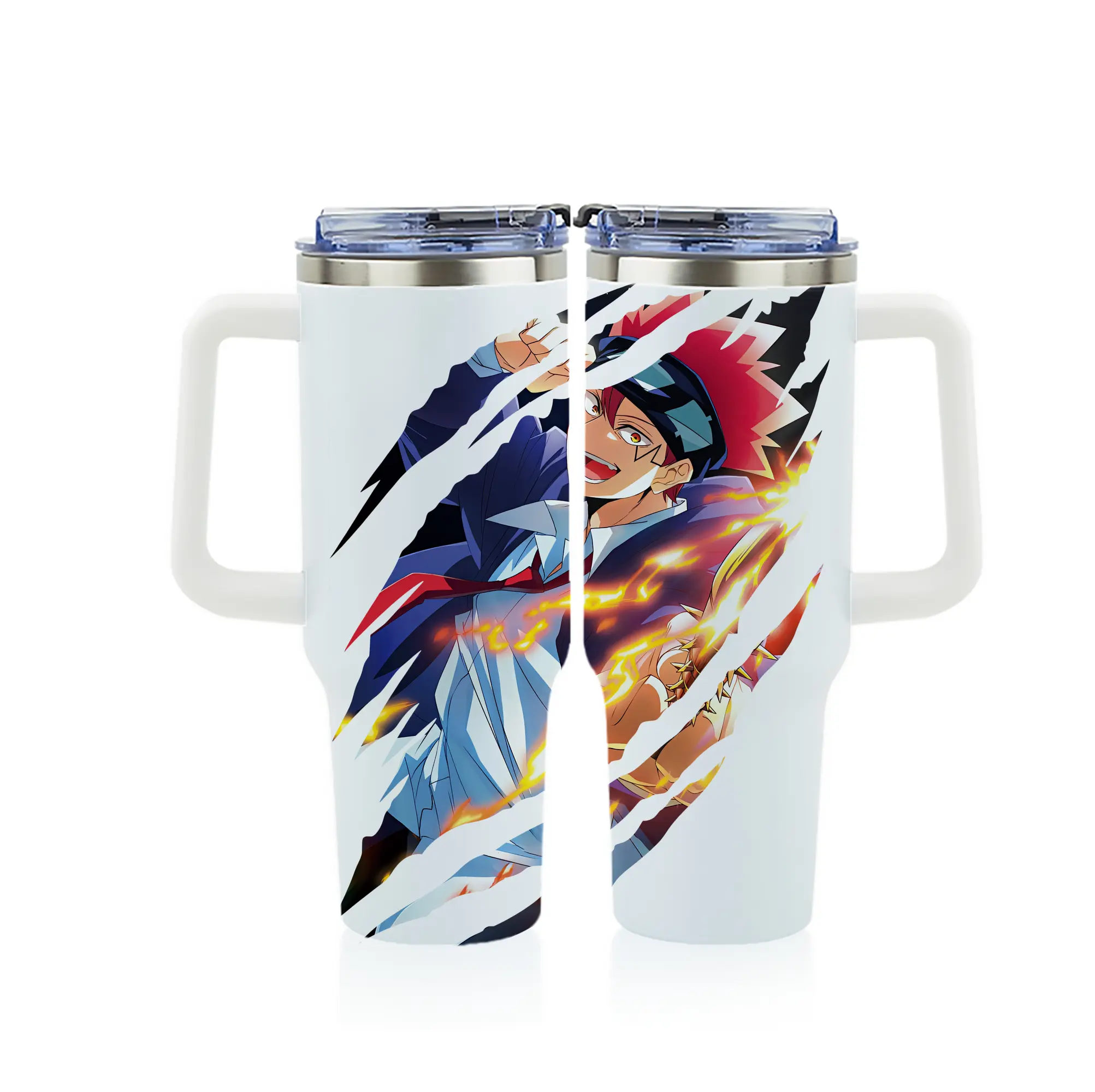 マッシュル グッズ,ドット・バレット - 1200mL フルプリント車用タンブラー ・ 304ステンレス 内側 ・ 201ステンレス 外側 ・ 保温 保冷 ・ 通勤 ドライブ アウトドア用