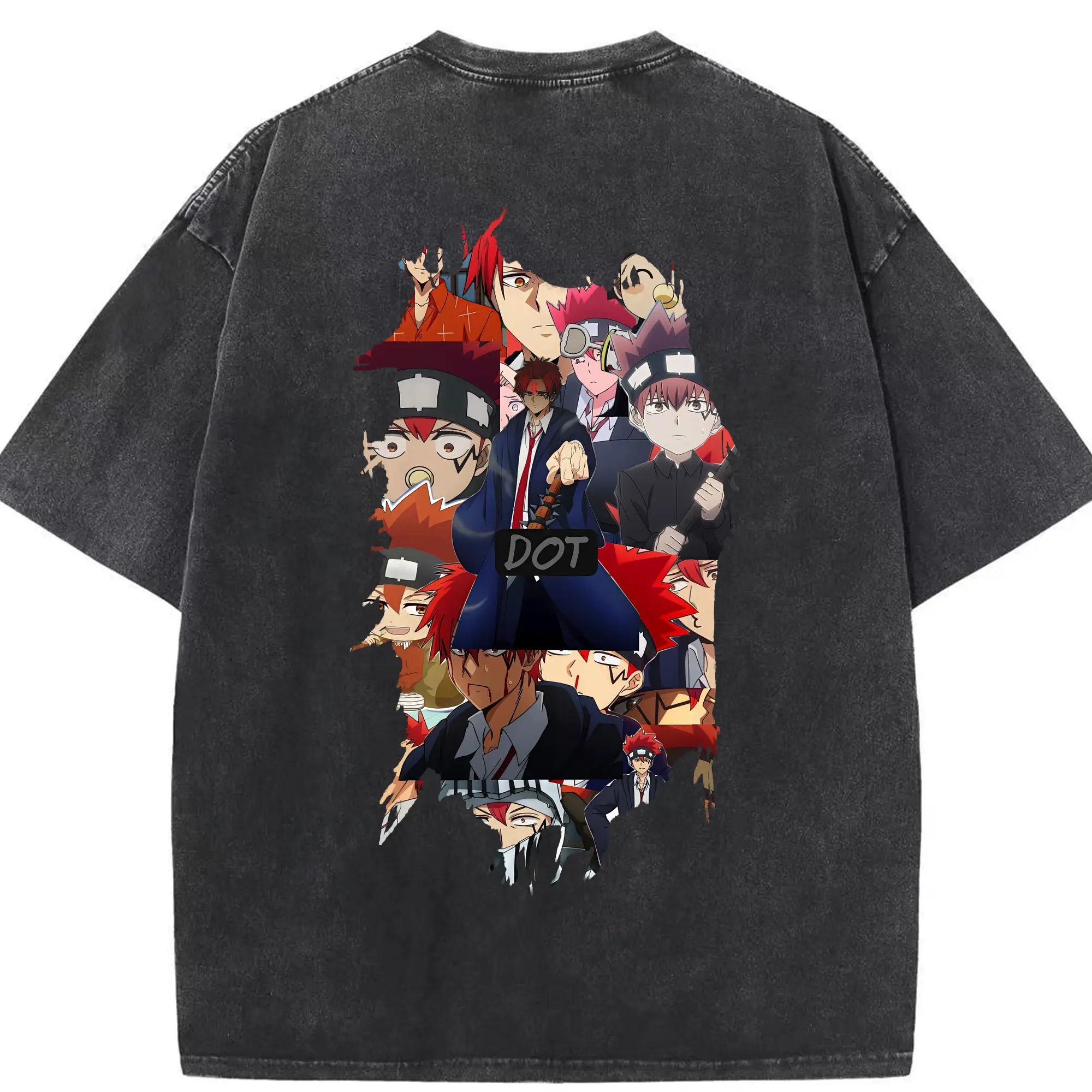 マッシュル グッズ,ドット・バレット - 綿100％ ヴィンテージ風 半袖Tシャツ ・ 背面プリント ・ 柔らか肌触り ・ 通気性 快適 ・ スポーツ カジュアル 外出用