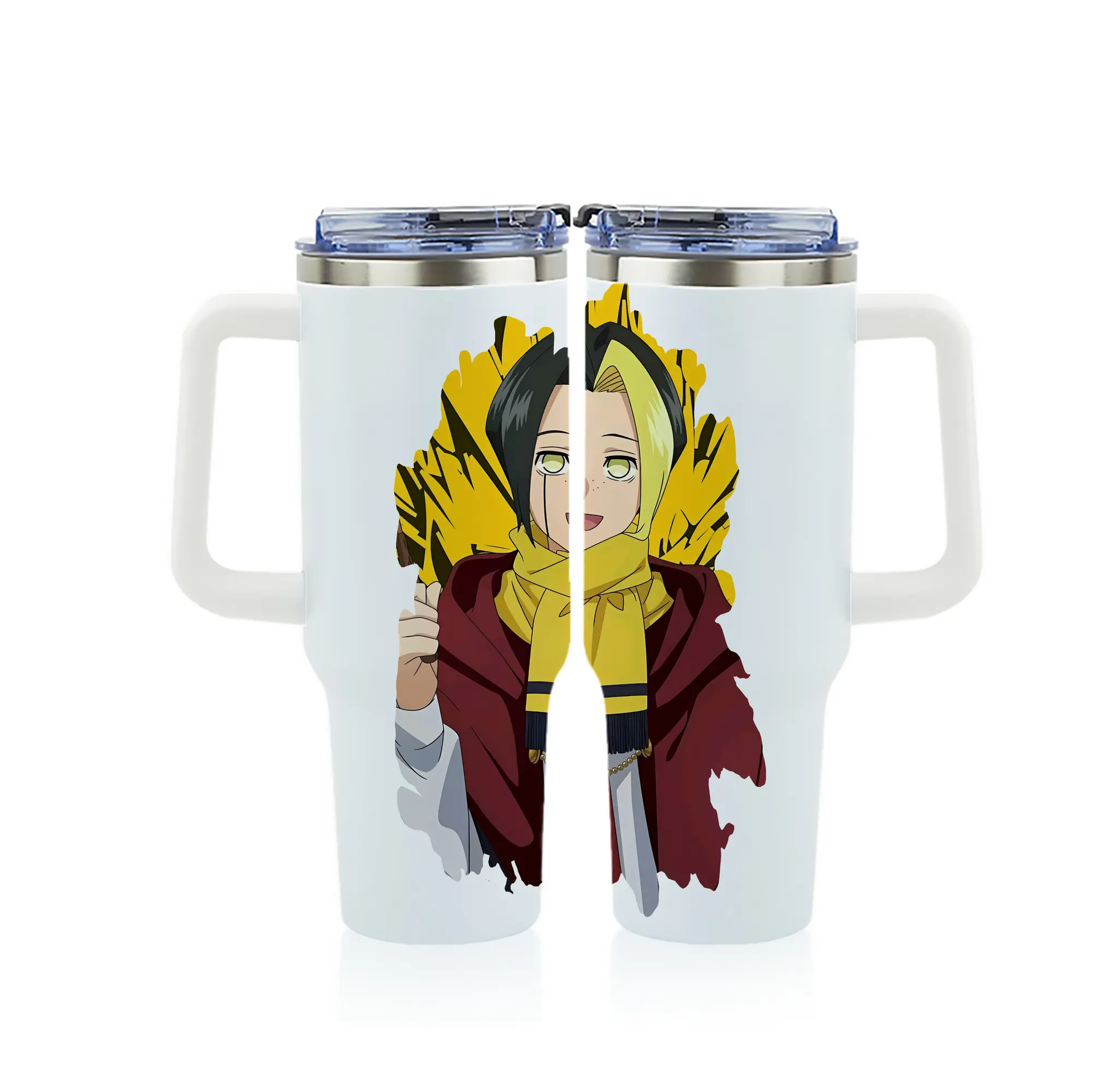 マッシュル グッズ,フィン・エイムズ - 1200mL フルプリント車用タンブラー ・ 304ステンレス 内側 ・ 201ステンレス 外側 ・ 保温 保冷 ・ 通勤 ドライブ アウトドア用