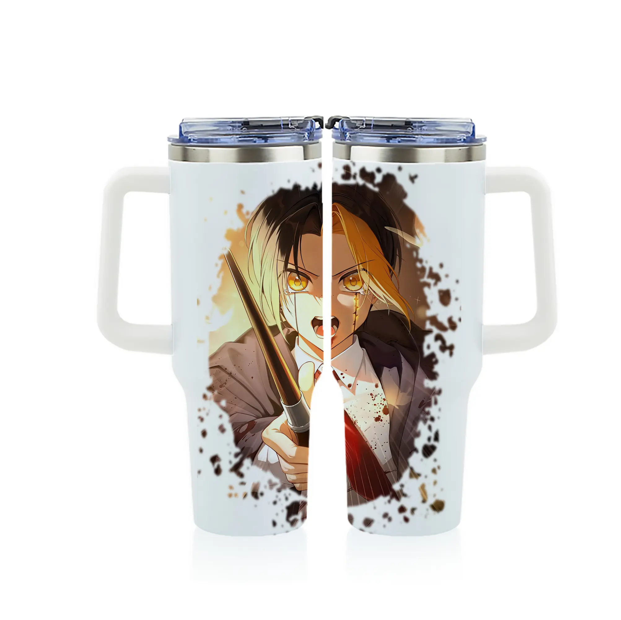 マッシュル グッズ,フィン・エイムズ - 1200mL フルプリント車用タンブラー ・ 304ステンレス 内側 ・ 201ステンレス 外側 ・ 保温 保冷 ・ 通勤 ドライブ アウトドア用