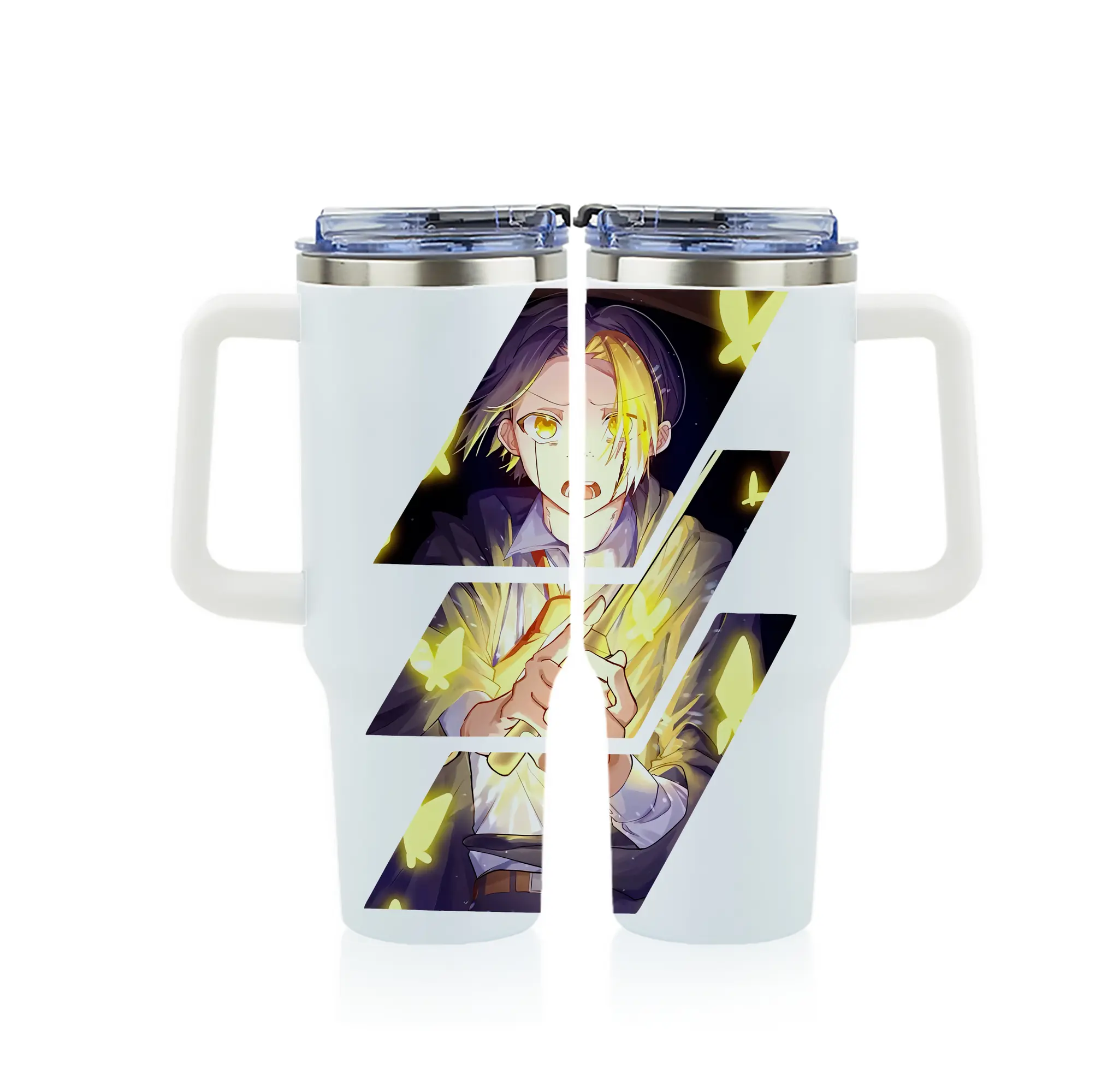 マッシュル グッズ,フィン・エイムズ - 1200mL フルプリント車用タンブラー ・ 304ステンレス 内側 ・ 201ステンレス 外側 ・ 保温 保冷 ・ 通勤 ドライブ アウトドア用