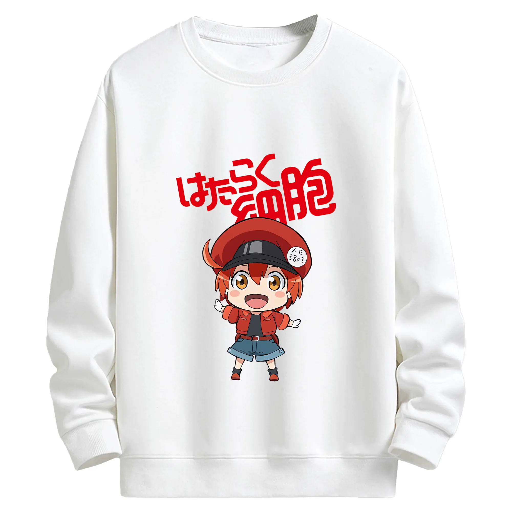 はたらく細胞 グッズ,赤血球 - キッズ クルーネックスウェットシャツ ・ フロントプリント ・ 綿80％ ポリエステル20％ ・ 快適 通学 スポーツ 日常使い お散歩用