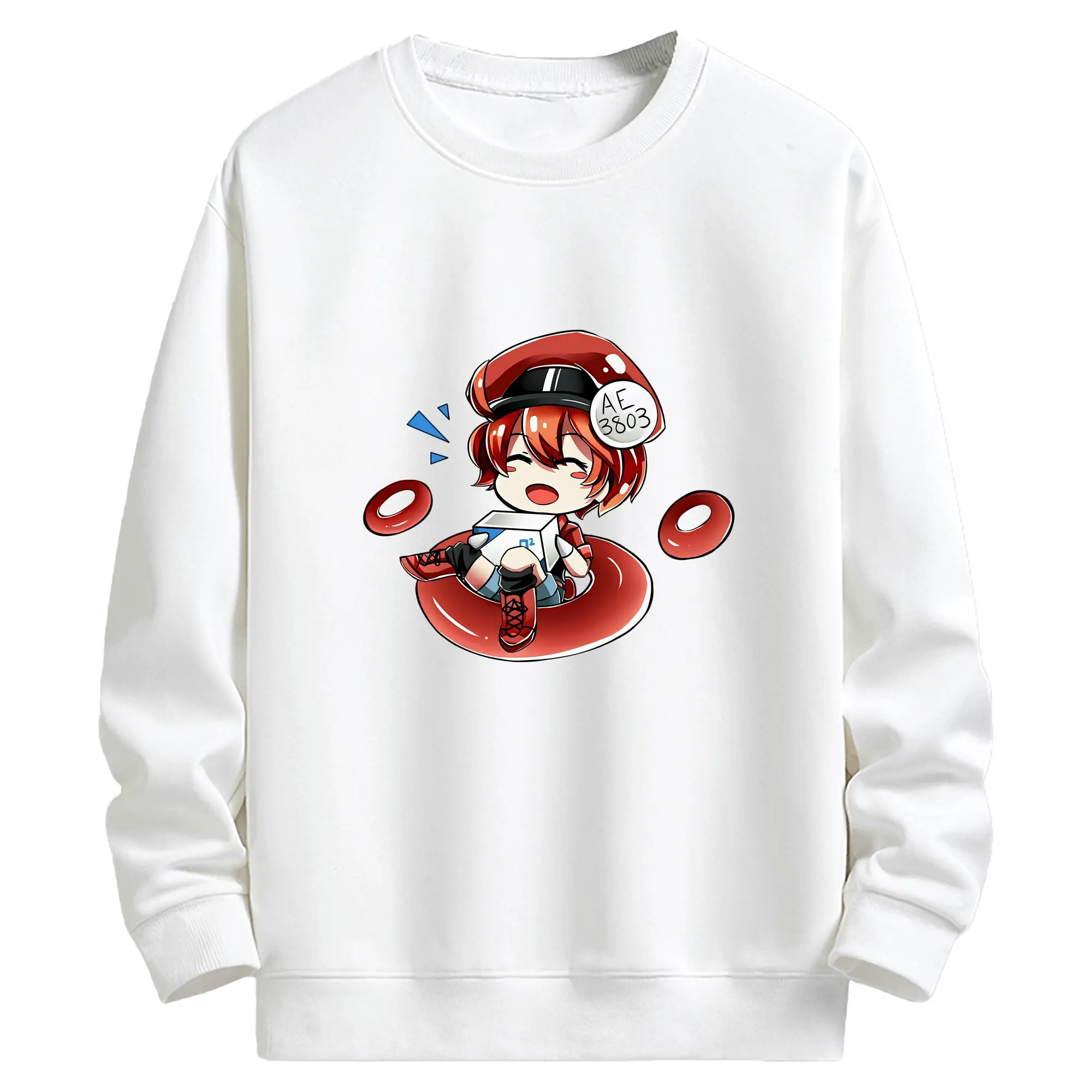 はたらく細胞 グッズ,赤血球 - キッズ クルーネックスウェットシャツ ・ フロントプリント ・ 綿80％ ポリエステル20％ ・ 快適 通学 スポーツ 日常使い お散歩用