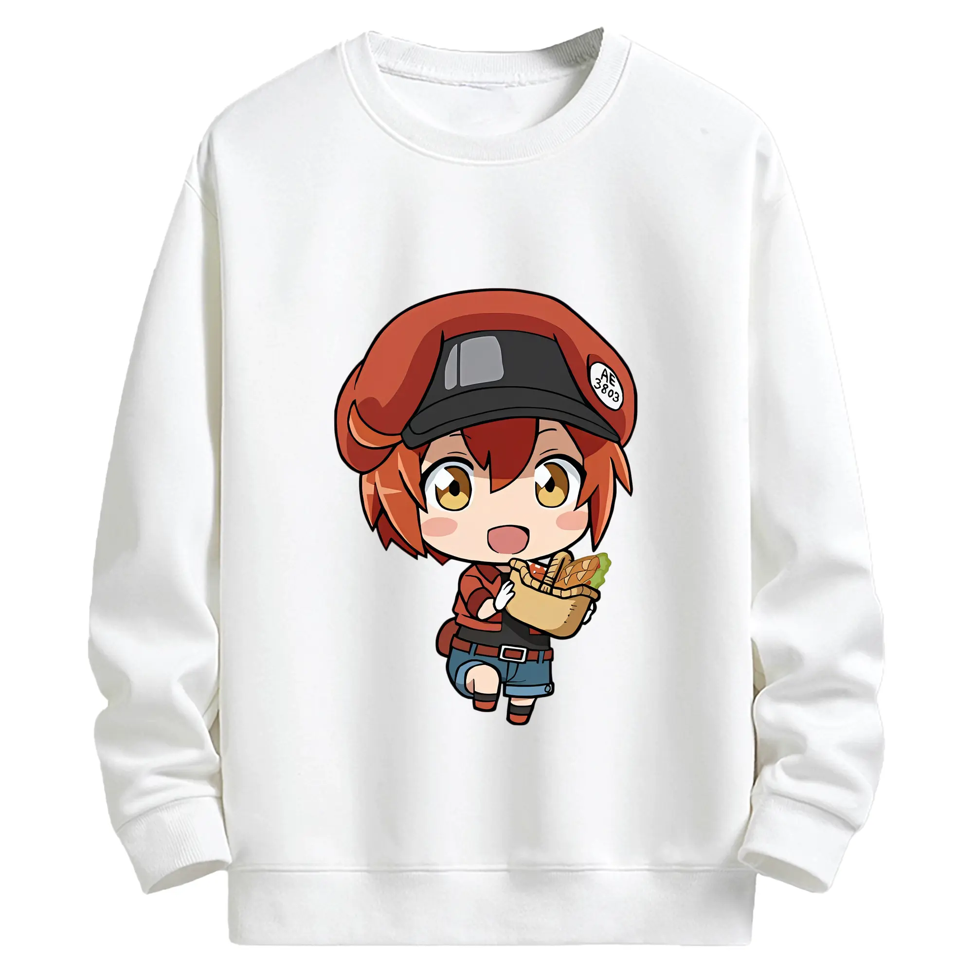 はたらく細胞 グッズ,赤血球 - キッズ クルーネックスウェットシャツ ・ フロントプリント ・ 綿80％ ポリエステル20％ ・ 快適 通学 スポーツ 日常使い お散歩用