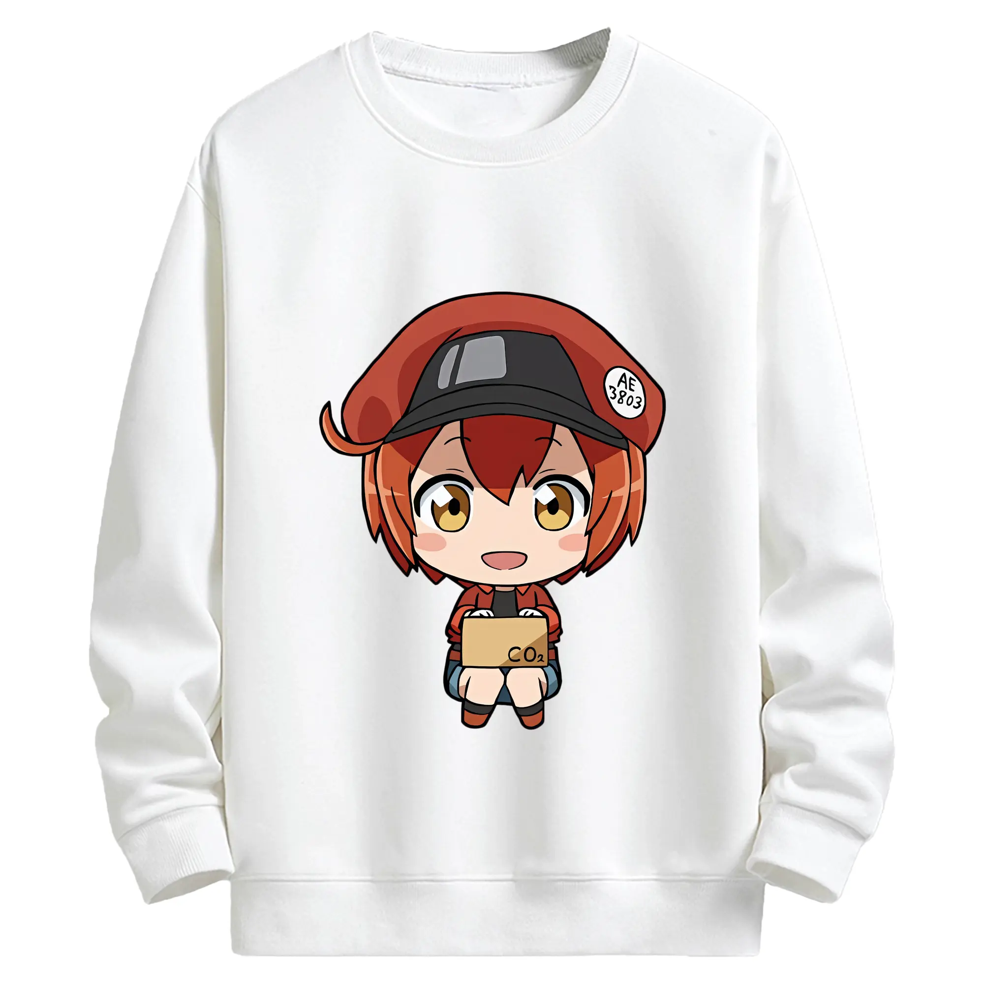 はたらく細胞 グッズ,赤血球 - キッズ クルーネックスウェットシャツ ・ フロントプリント ・ 綿80％ ポリエステル20％ ・ 快適 通学 スポーツ 日常使い お散歩用