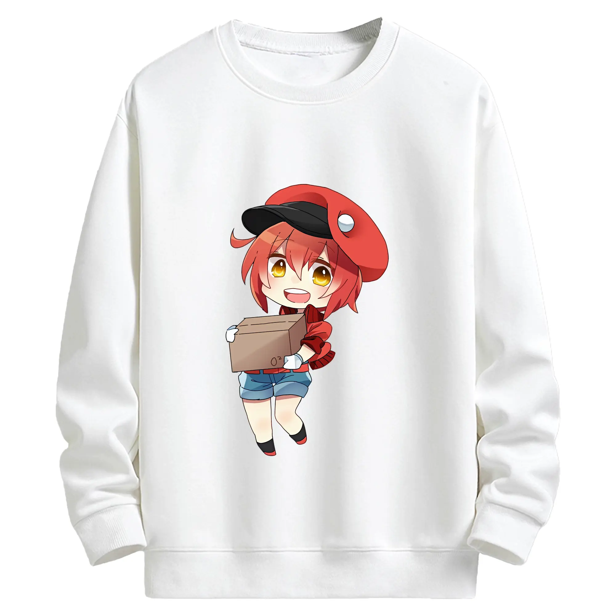 はたらく細胞 グッズ,赤血球 - キッズ クルーネックスウェットシャツ ・ フロントプリント ・ 綿80％ ポリエステル20％ ・ 快適 通学 スポーツ 日常使い お散歩用