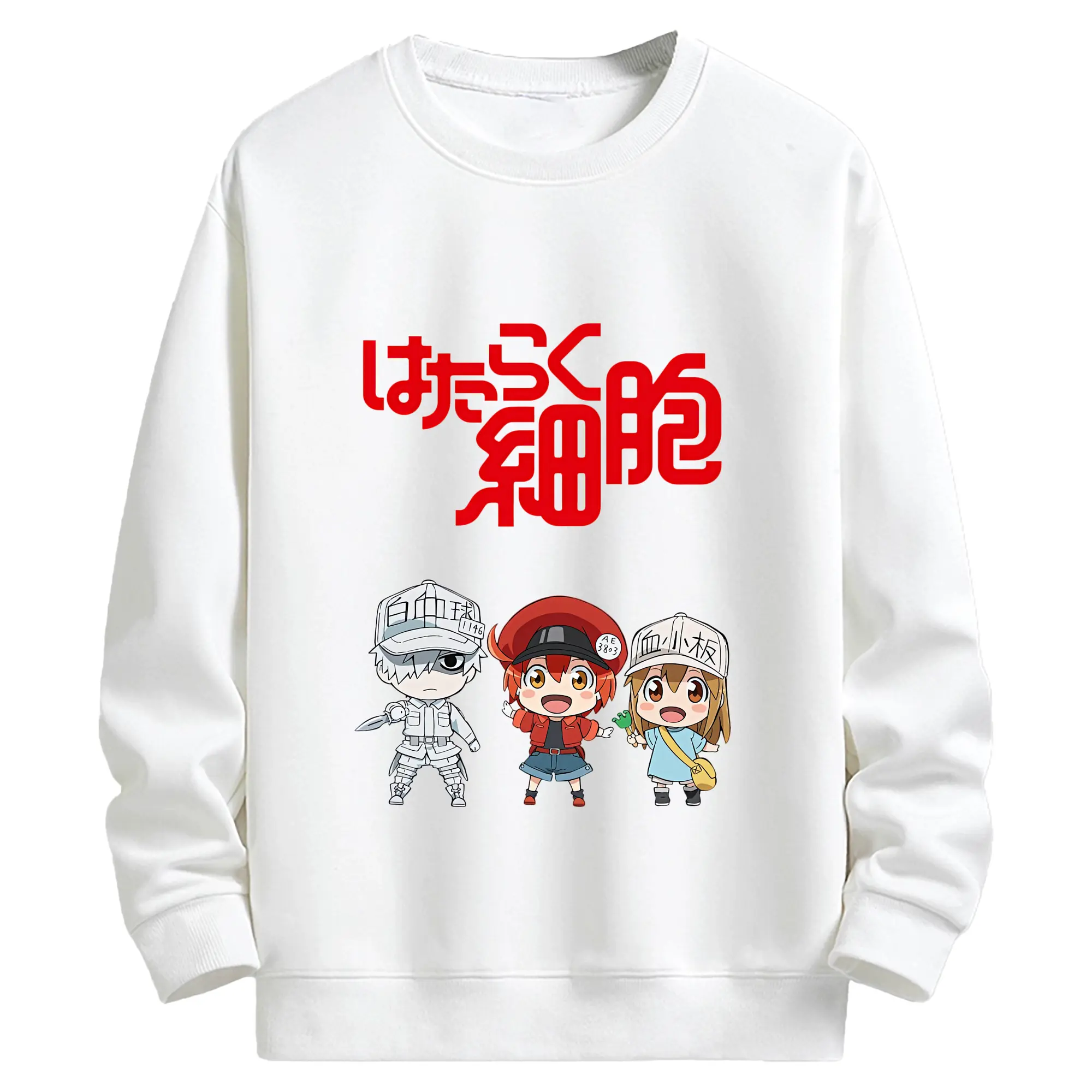 はたらく細胞 グッズ,赤血球 - キッズ クルーネックスウェットシャツ ・ フロントプリント ・ 綿80％ ポリエステル20％ ・ 快適 通学 スポーツ 日常使い お散歩用