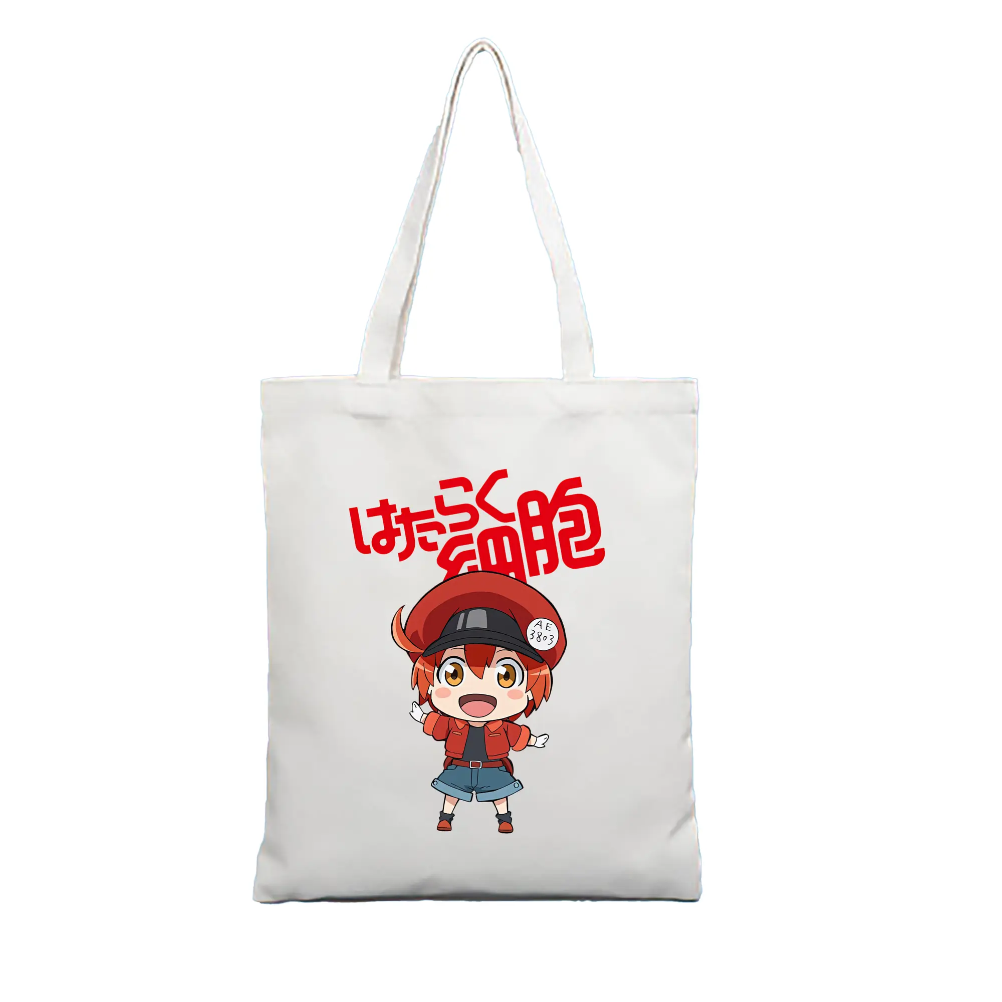 はたらく細胞 グッズ,赤血球 - 縦型キャンバス手提げバッグ（トートバッグ） ・ キャンバス素材 ・ ショッピング用 ・ 軽量 丈夫 お手入れ簡単