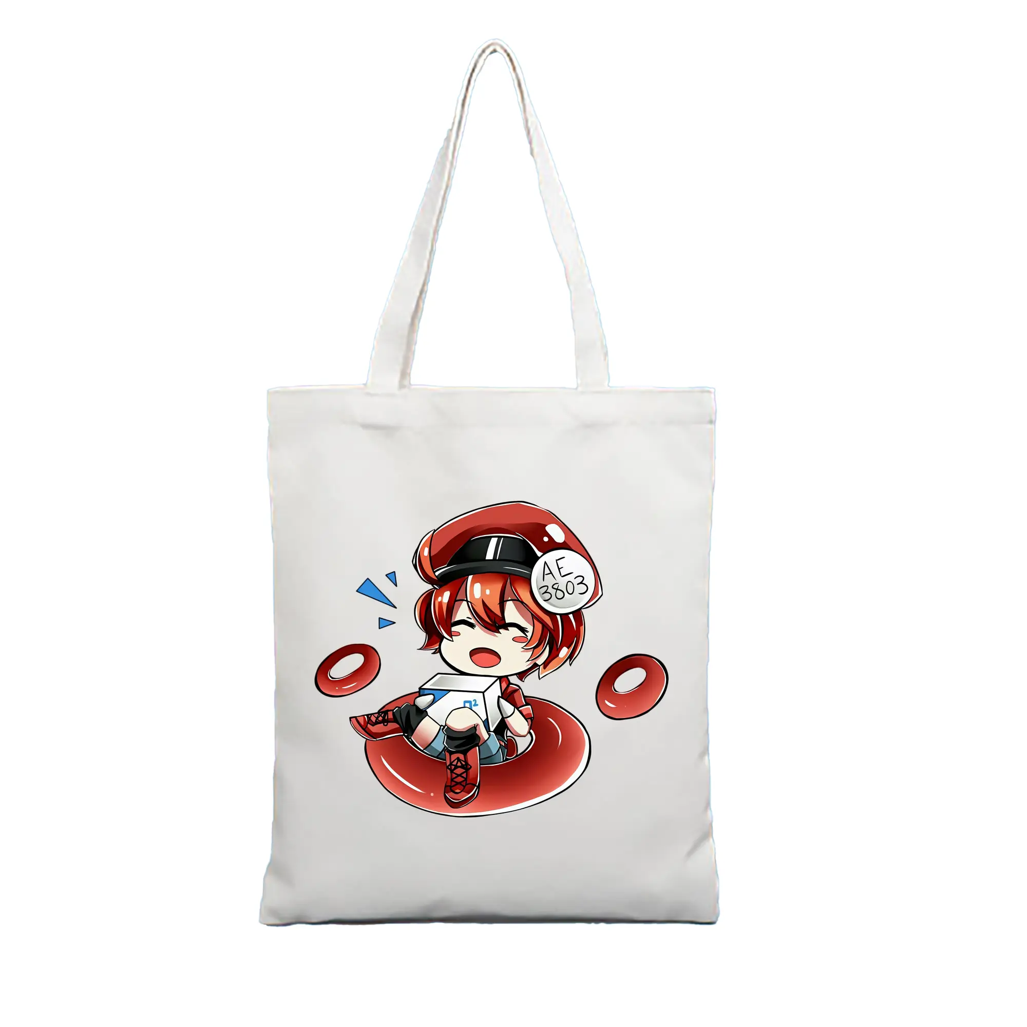 はたらく細胞 グッズ,赤血球 - 縦型キャンバス手提げバッグ（トートバッグ） ・ キャンバス素材 ・ ショッピング用 ・ 軽量 丈夫 お手入れ簡単