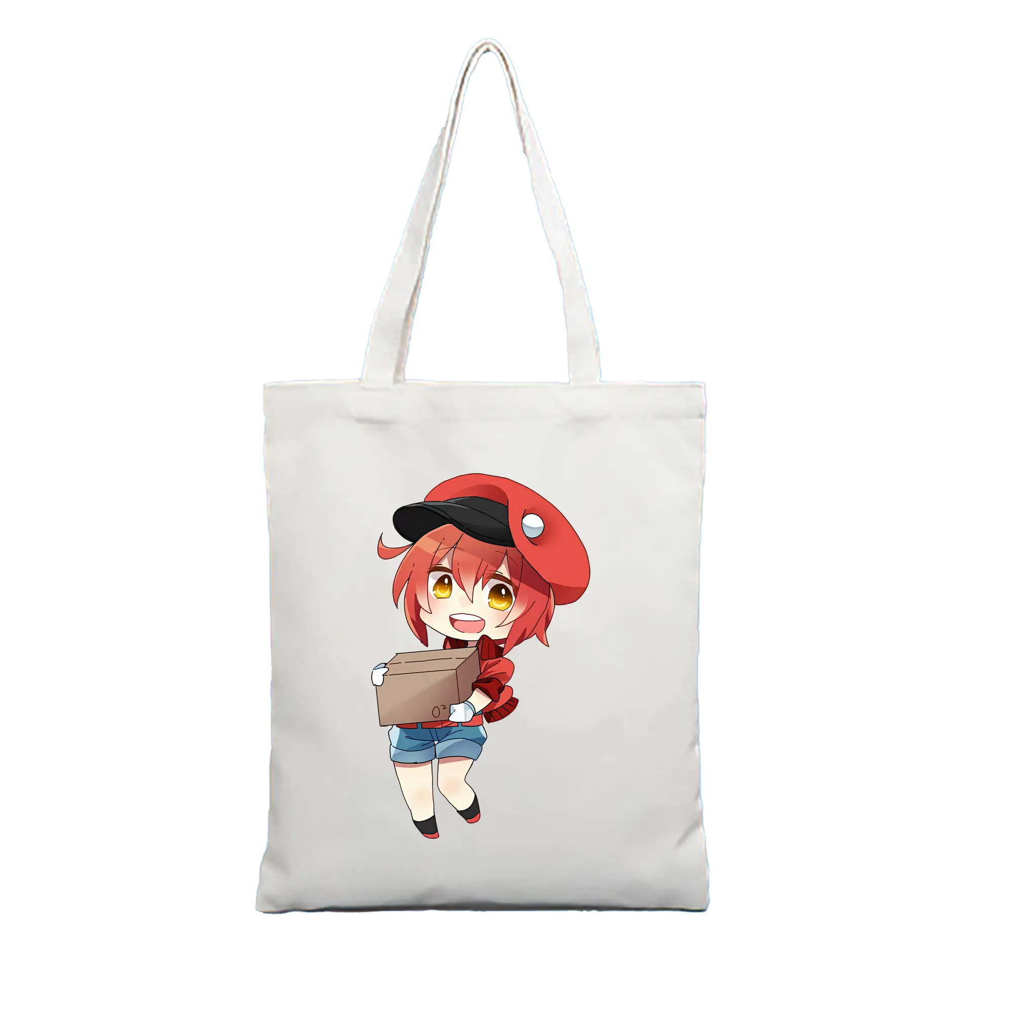 はたらく細胞 グッズ,赤血球 - 縦型キャンバス手提げバッグ（トートバッグ） ・ キャンバス素材 ・ ショッピング用 ・ 軽量 丈夫 お手入れ簡単