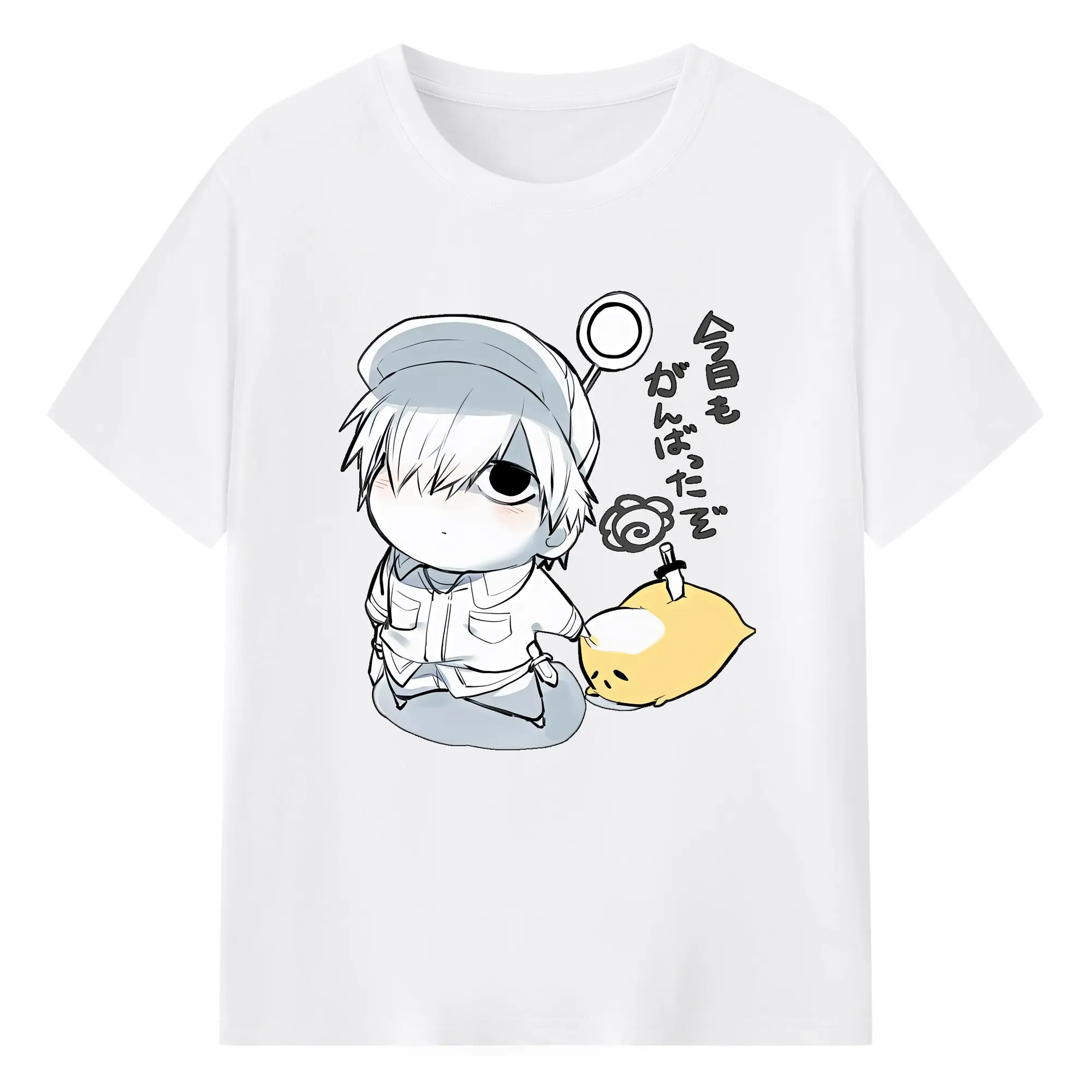 はたらく細胞 グッズ,白血球 - 綿100％ 半袖Tシャツ ・ フロントプリント ・ 快適 通気性 ・ 日常使い 散歩 スポーツ用