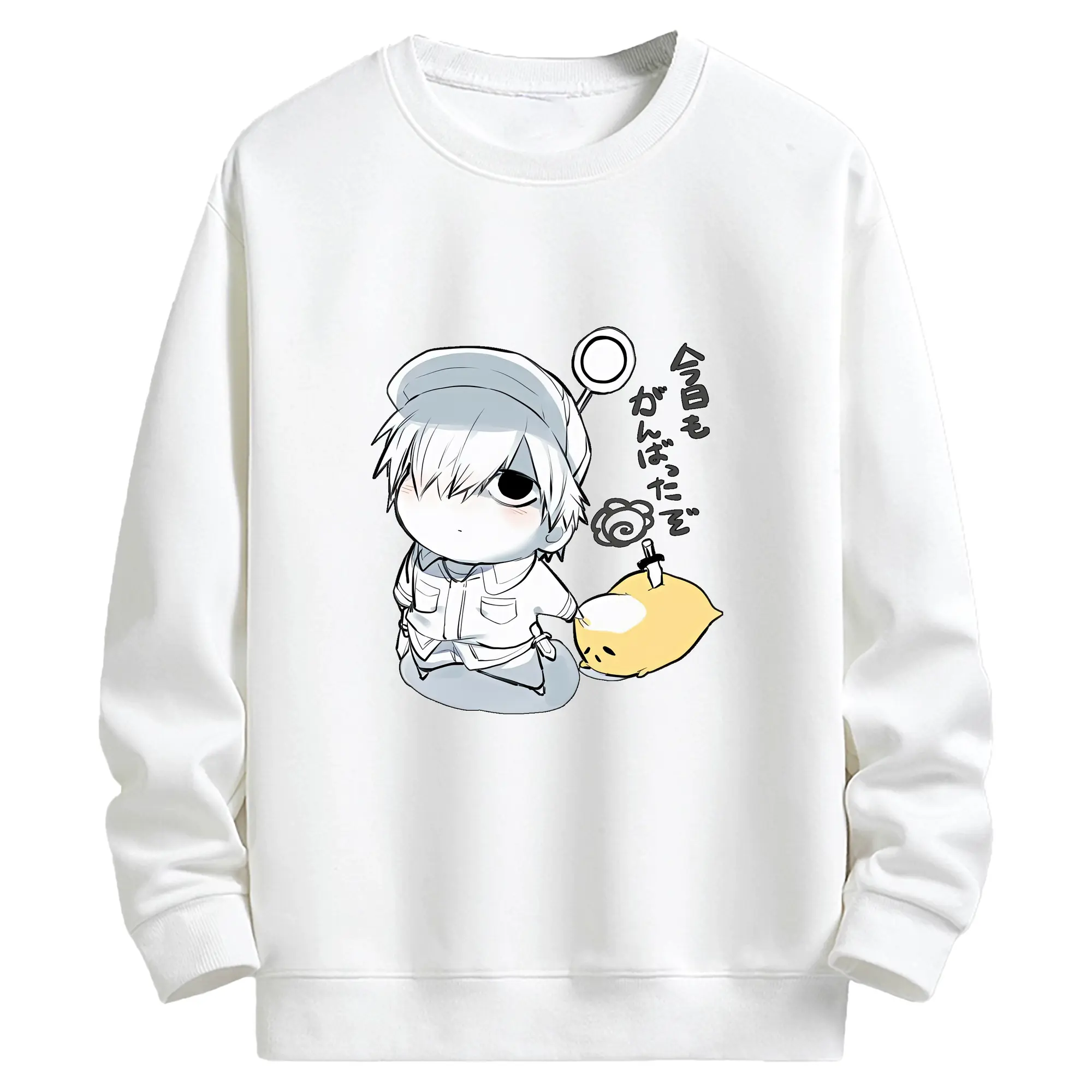 はたらく細胞 グッズ,白血球 - キッズ クルーネックスウェットシャツ ・ フロントプリント ・ 綿80％ ポリエステル20％ ・ 快適 通学 スポーツ 日常使い お散歩用