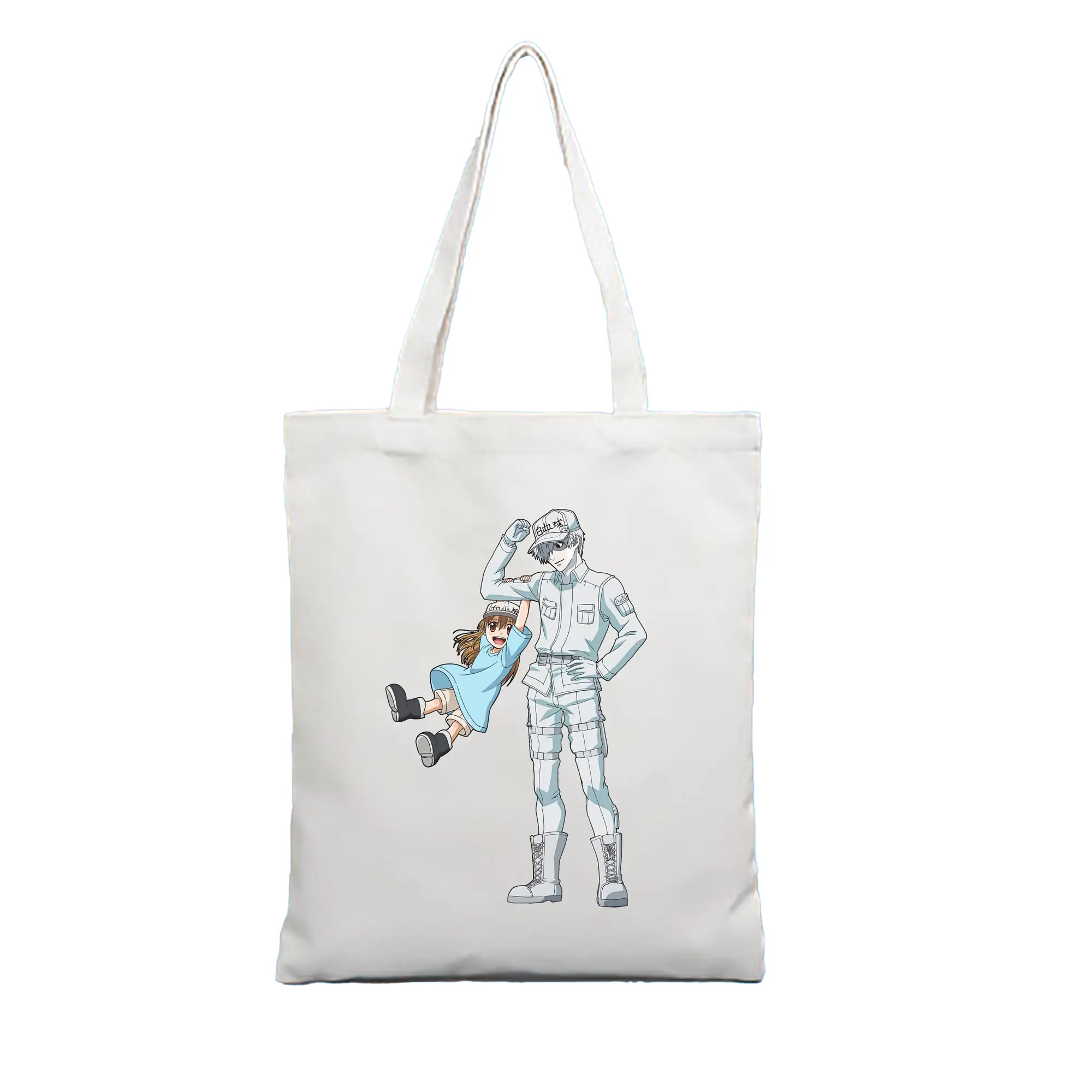 はたらく細胞 グッズ,白血球 - 縦型キャンバス手提げバッグ（トートバッグ） ・ キャンバス素材 ・ ショッピング用 ・ 軽量 丈夫 お手入れ簡単