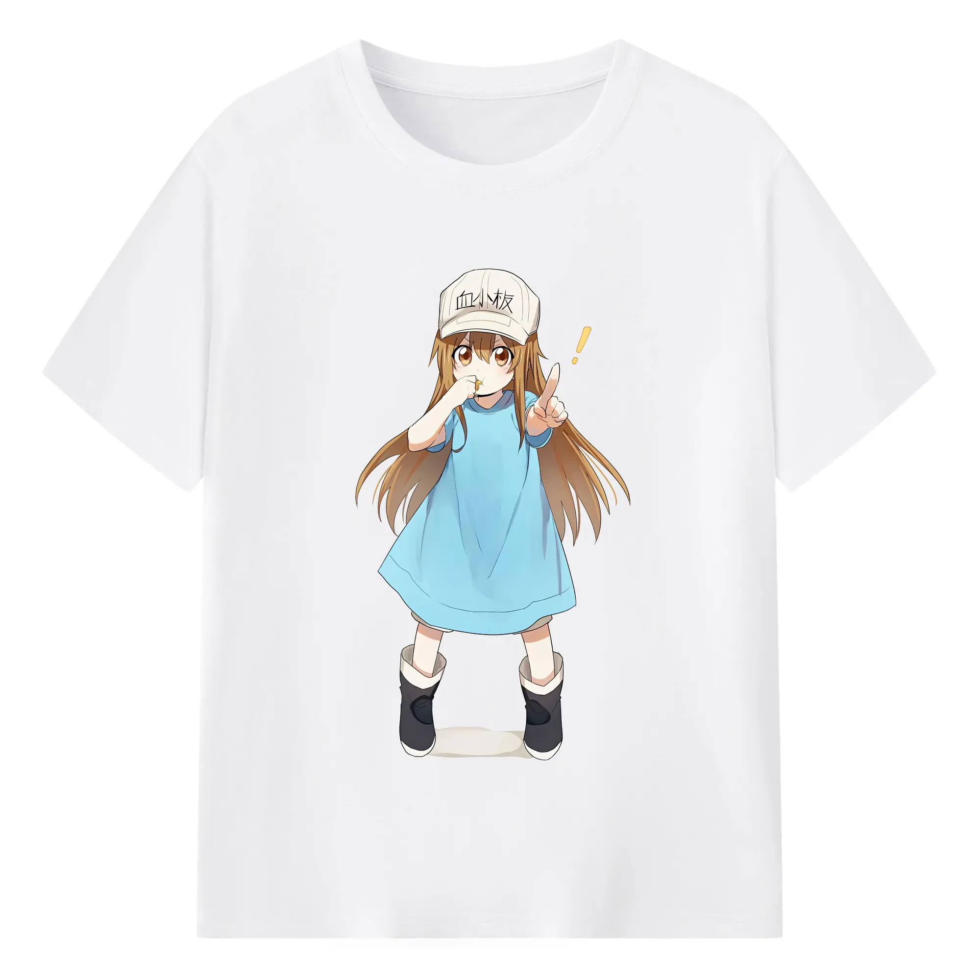 はたらく細胞 グッズ,血小板 - 綿100％ 半袖Tシャツ ・ フロントプリント ・ 快適 通気性 ・ 日常使い 散歩 スポーツ用