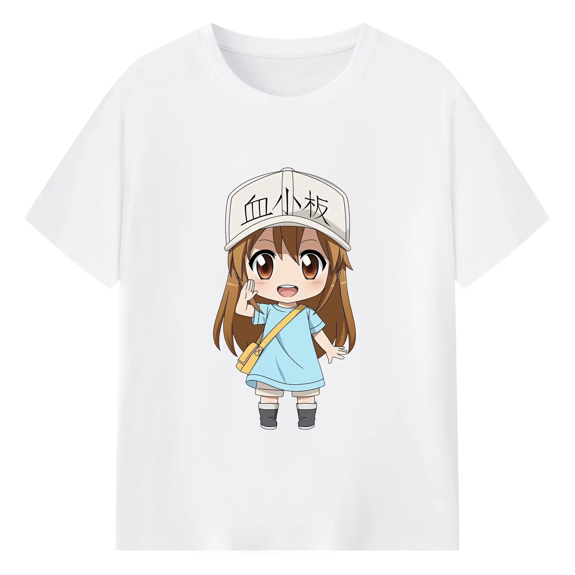 はたらく細胞 グッズ,血小板 - 綿100％ 半袖Tシャツ ・ フロントプリント ・ 快適 通気性 ・ 日常使い 散歩 スポーツ用