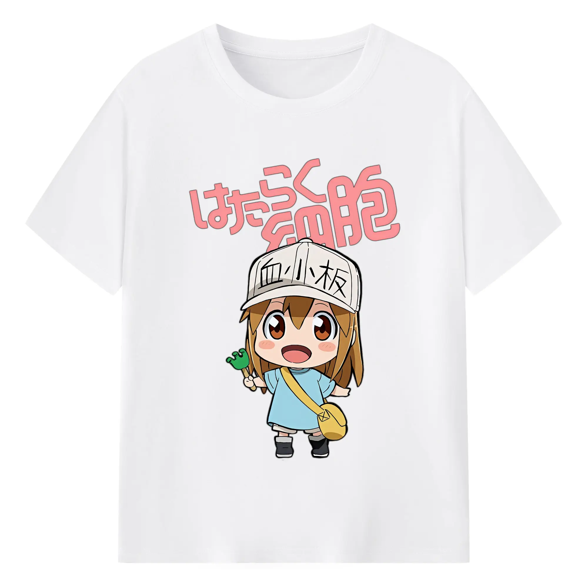 はたらく細胞 グッズ,血小板 - 綿100％ 半袖Tシャツ ・ フロントプリント ・ 快適 通気性 ・ 日常使い 散歩 スポーツ用