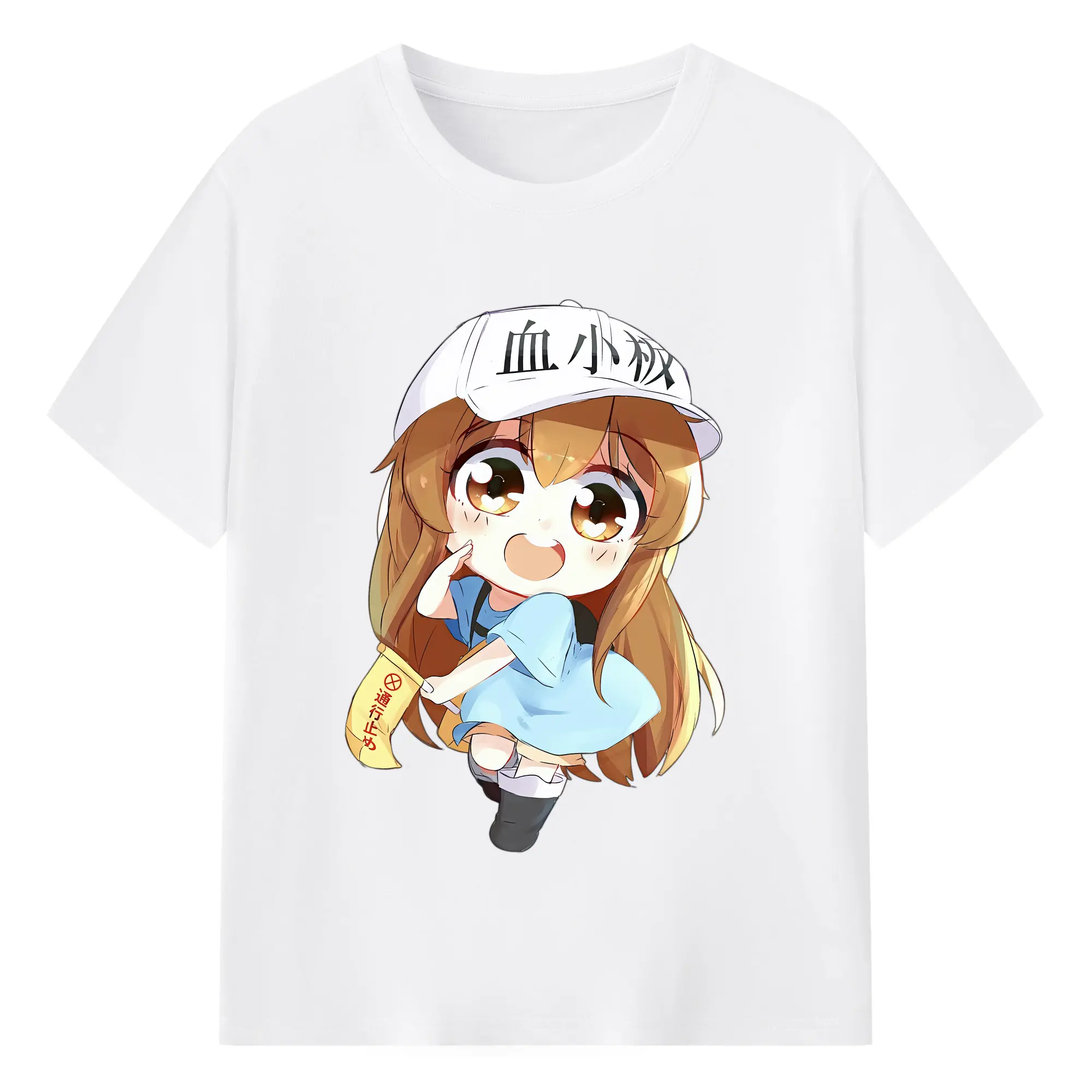 はたらく細胞 グッズ,血小板 - 綿100％ 半袖Tシャツ ・ フロントプリント ・ 快適 通気性 ・ 日常使い 散歩 スポーツ用