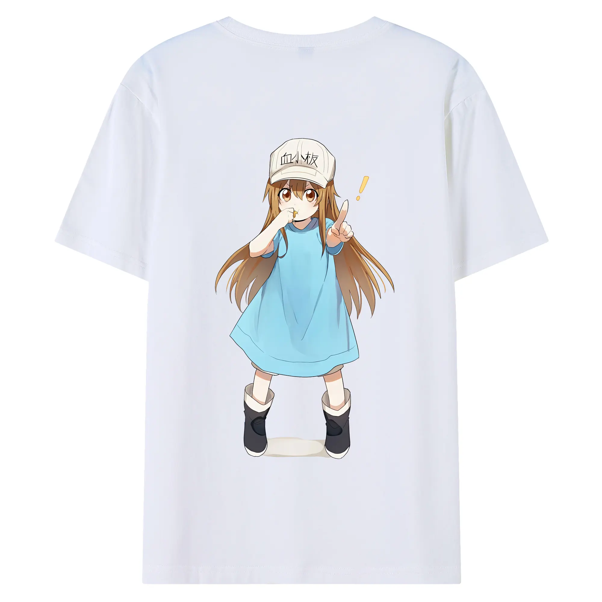 はたらく細胞 グッズ,血小板 - 綿100％ 半袖Tシャツ ・ バックプリント ・ 快適 通気性 ・ 日常使い 散歩 スポーツ用