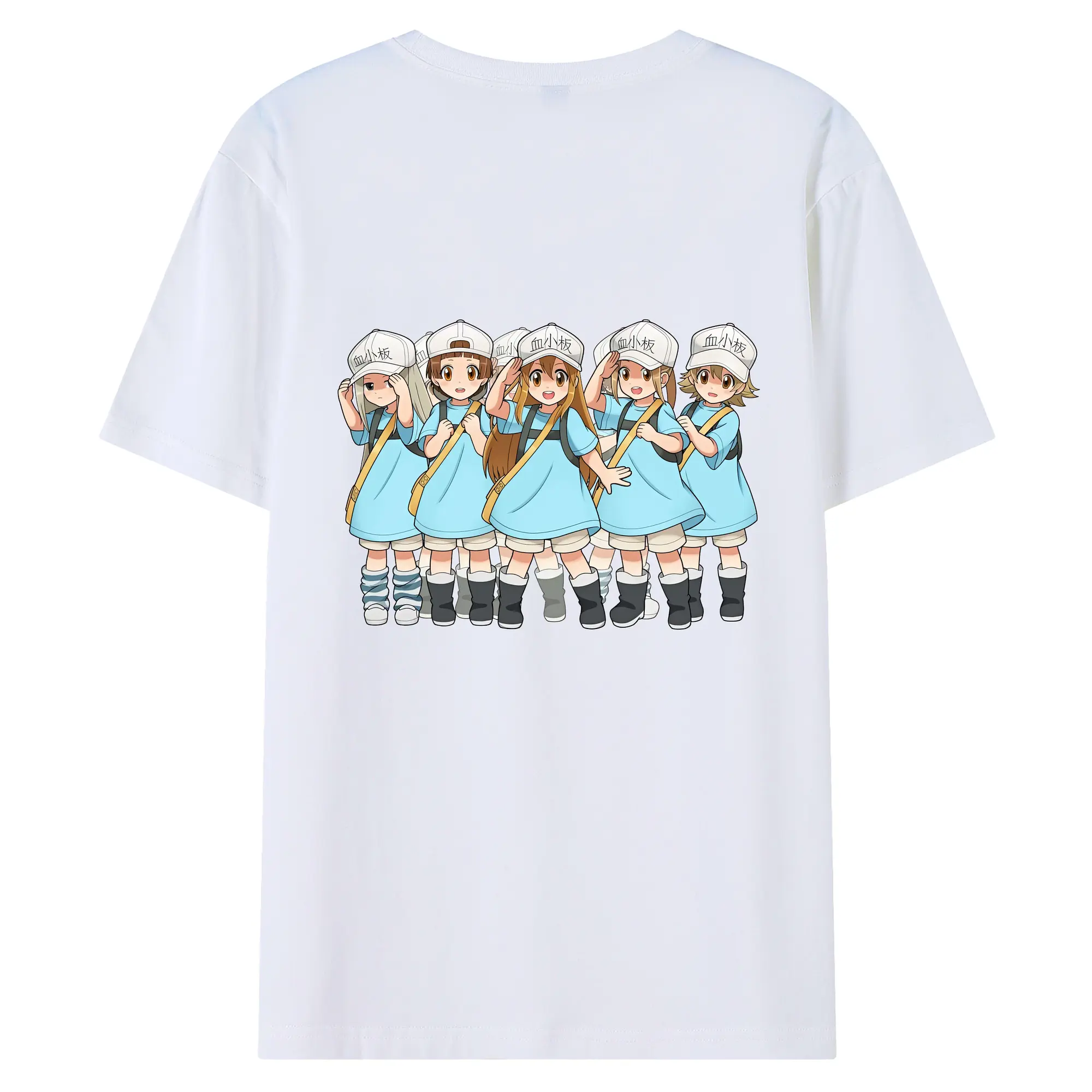 はたらく細胞 グッズ,血小板 - 綿100％ 半袖Tシャツ ・ バックプリント ・ 快適 通気性 ・ 日常使い 散歩 スポーツ用