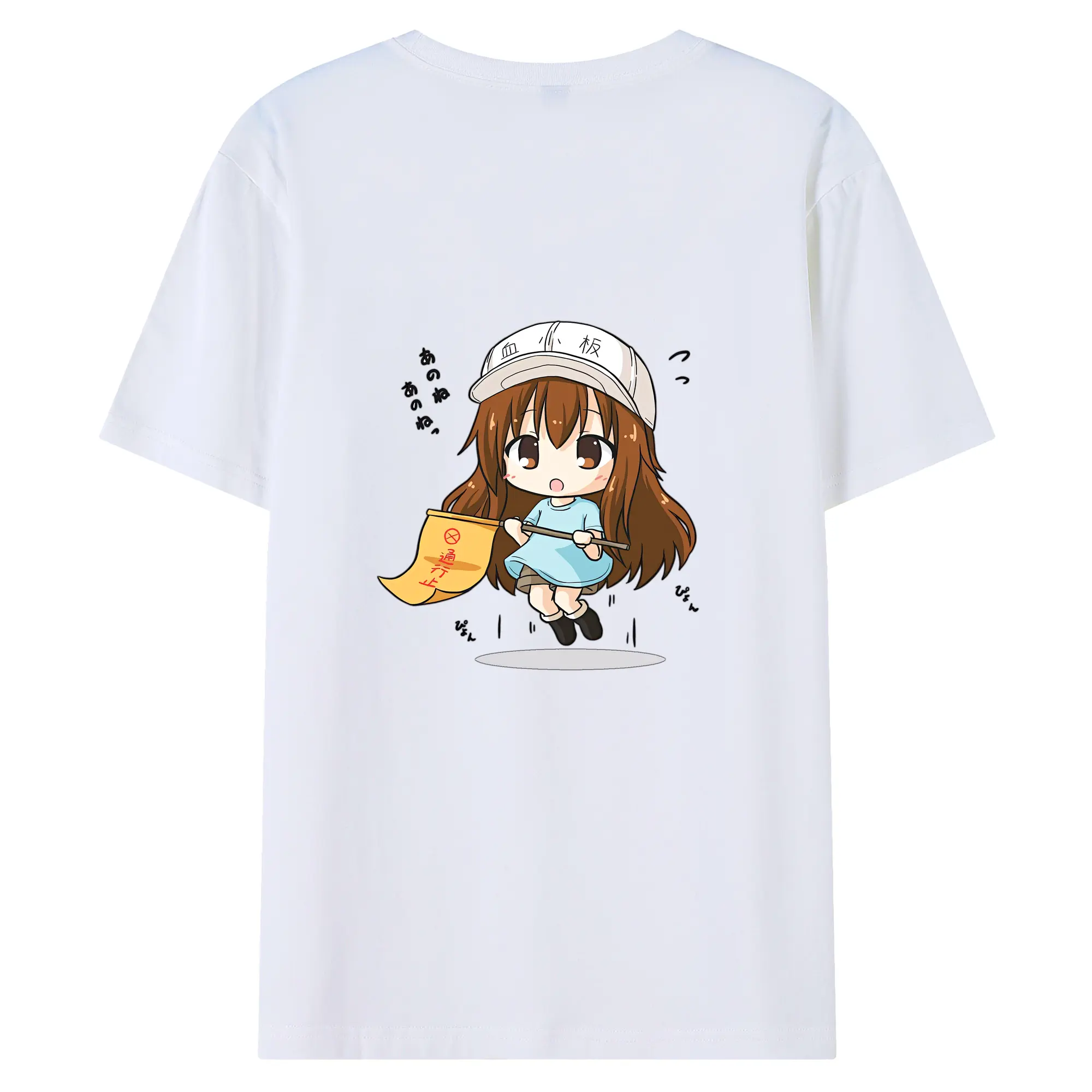 はたらく細胞 グッズ,血小板 - 綿100％ 半袖Tシャツ ・ バックプリント ・ 快適 通気性 ・ 日常使い 散歩 スポーツ用