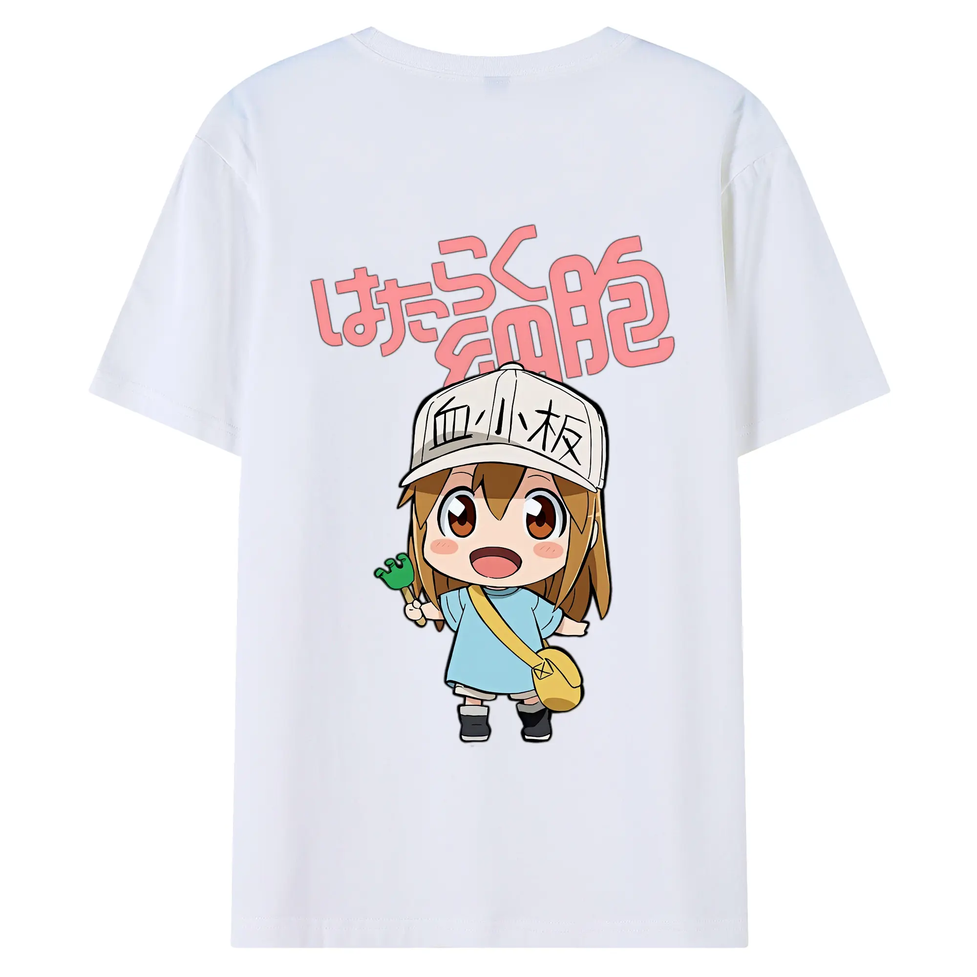 はたらく細胞 グッズ,血小板 - 綿100％ 半袖Tシャツ ・ バックプリント ・ 快適 通気性 ・ 日常使い 散歩 スポーツ用