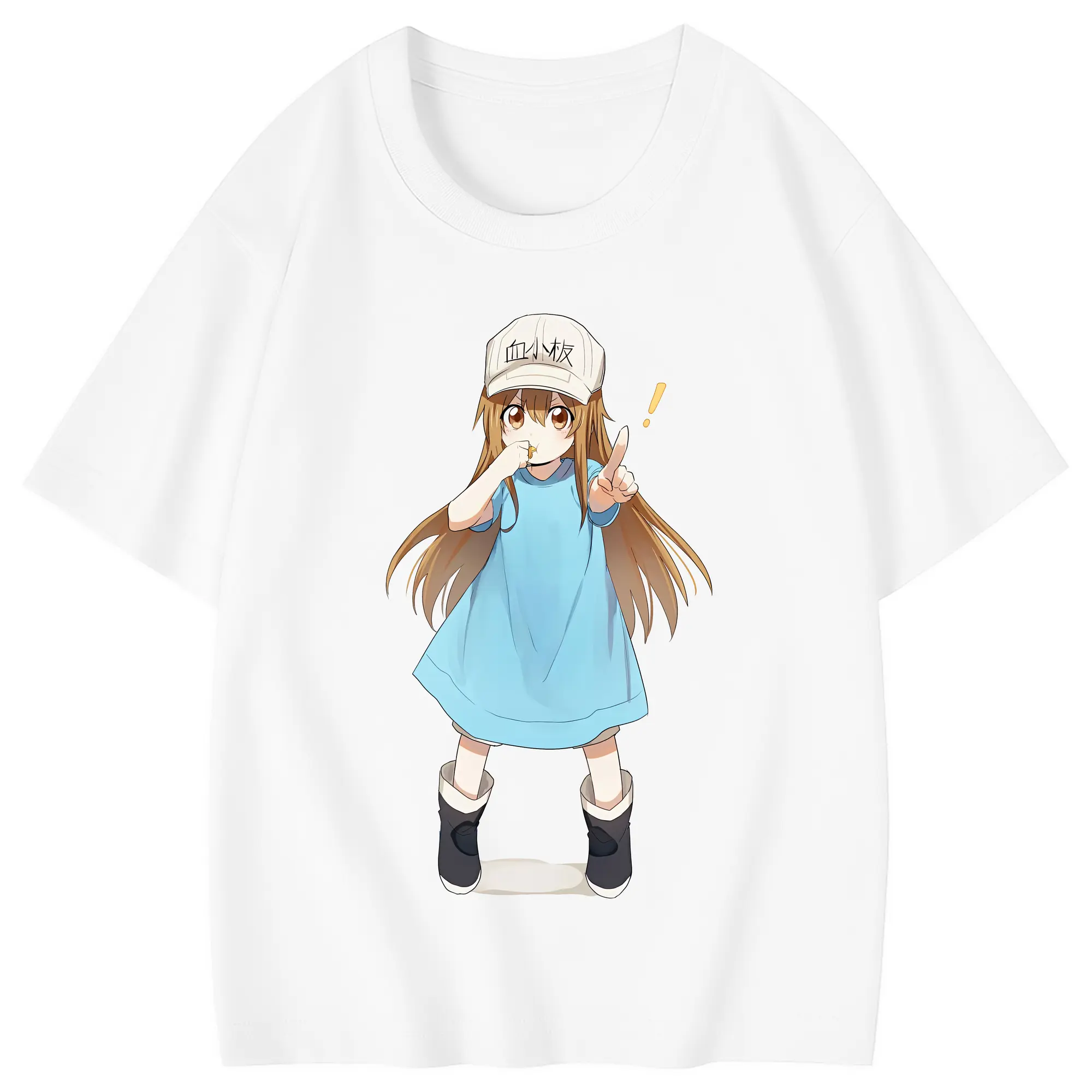 はたらく細胞 グッズ,血小板 - 綿100％ キッズTシャツ ・ フロントプリント ・ 快適 通気性 ・ スポーツ カジュアル 散歩用