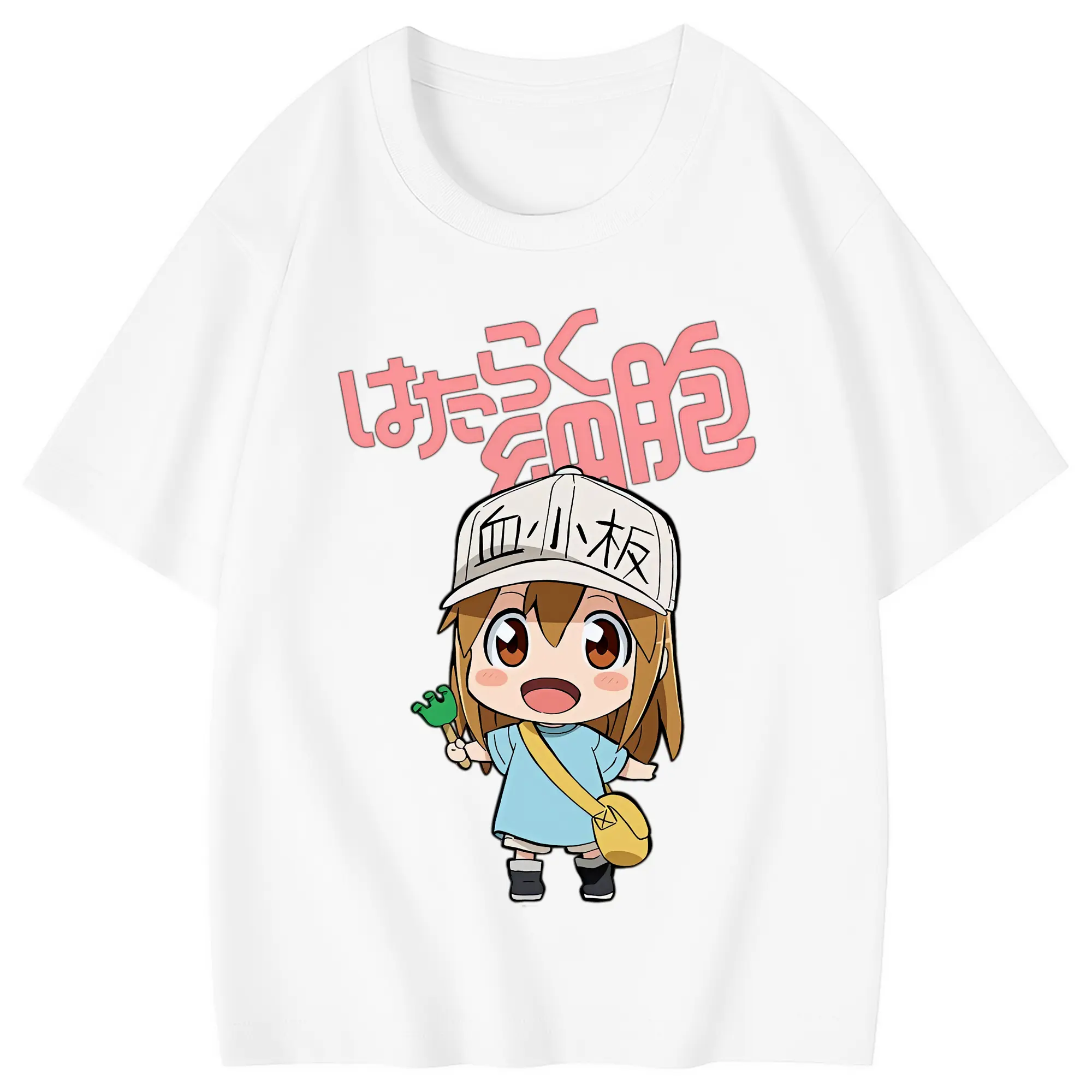 はたらく細胞 グッズ,血小板 - 綿100％ キッズTシャツ ・ フロントプリント ・ 快適 通気性 ・ スポーツ カジュアル 散歩用