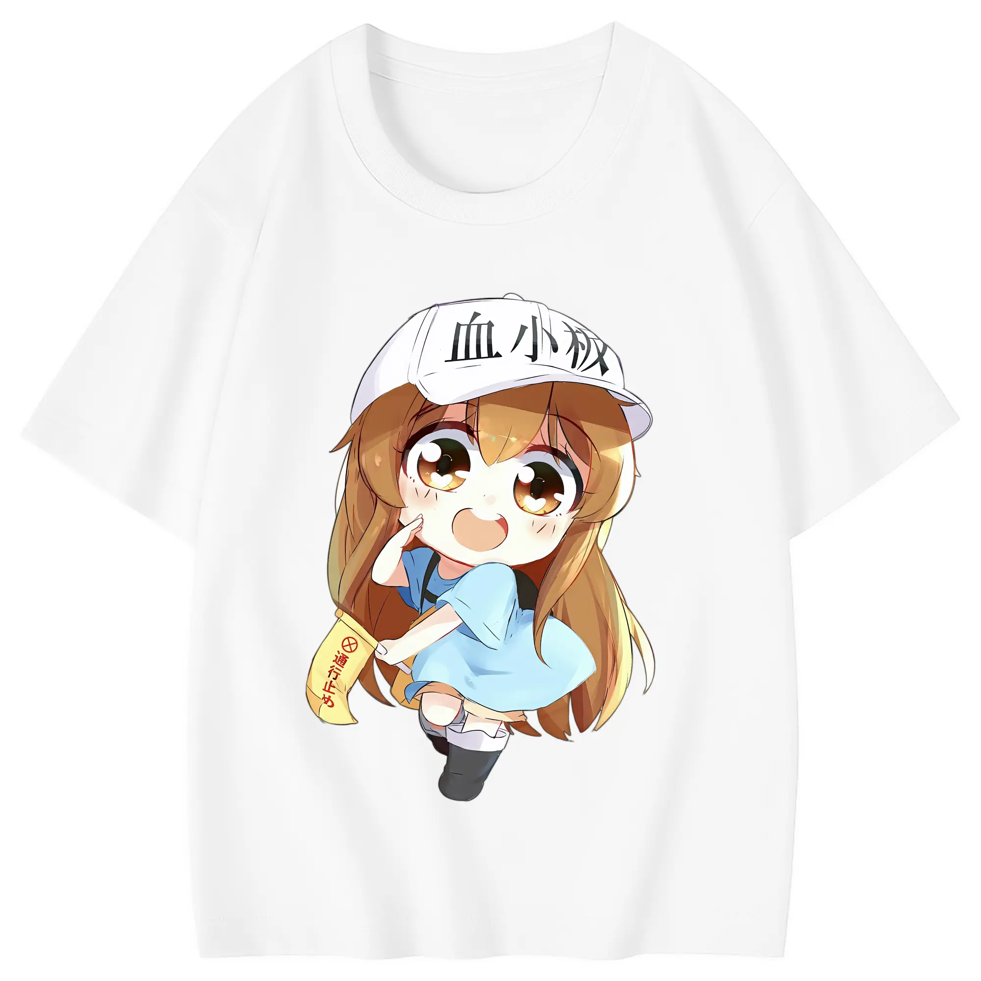 はたらく細胞 グッズ,血小板 - 綿100％ キッズTシャツ ・ フロントプリント ・ 快適 通気性 ・ スポーツ カジュアル 散歩用