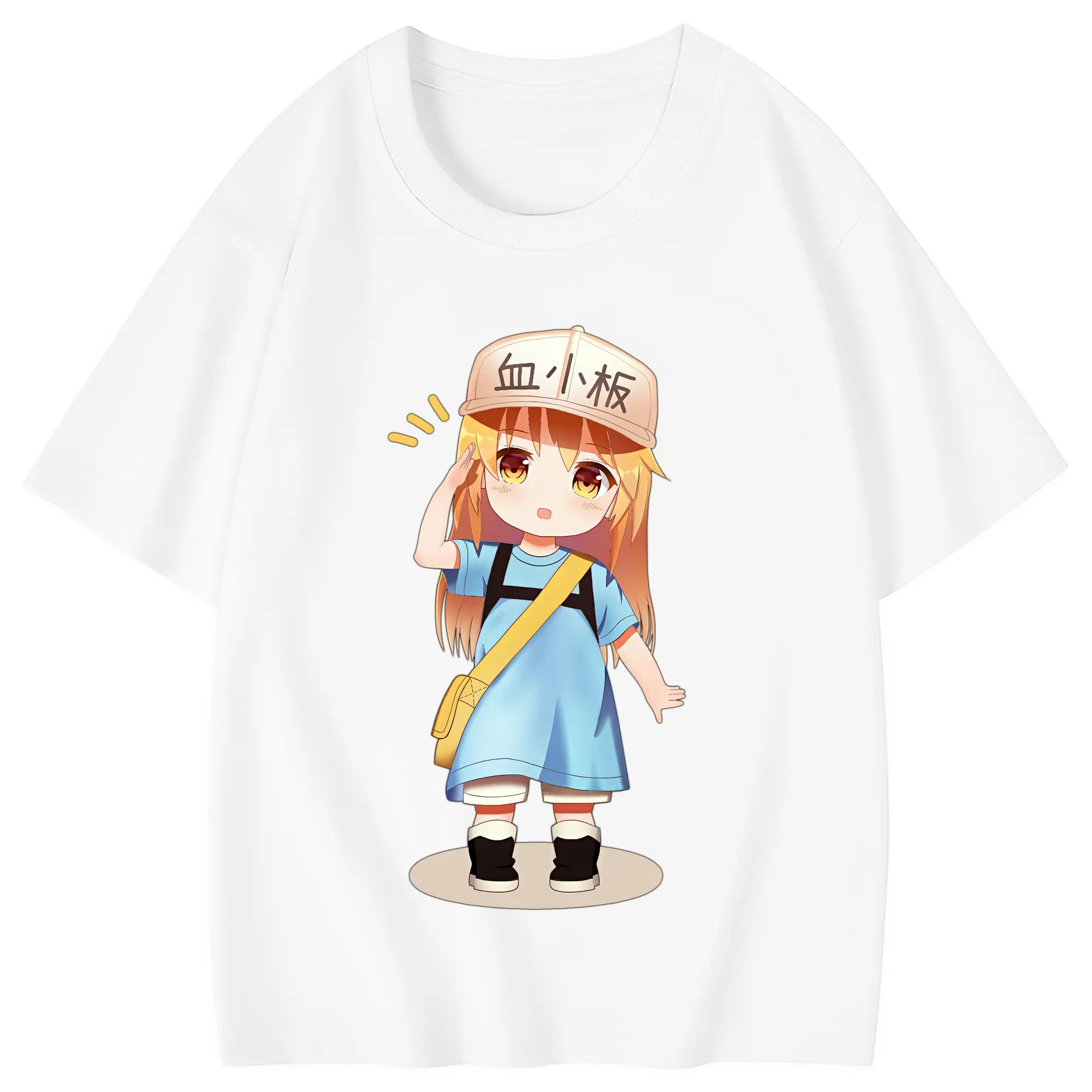 はたらく細胞 グッズ,血小板 - 綿100％ キッズTシャツ ・ フロントプリント ・ 快適 通気性 ・ スポーツ カジュアル 散歩用