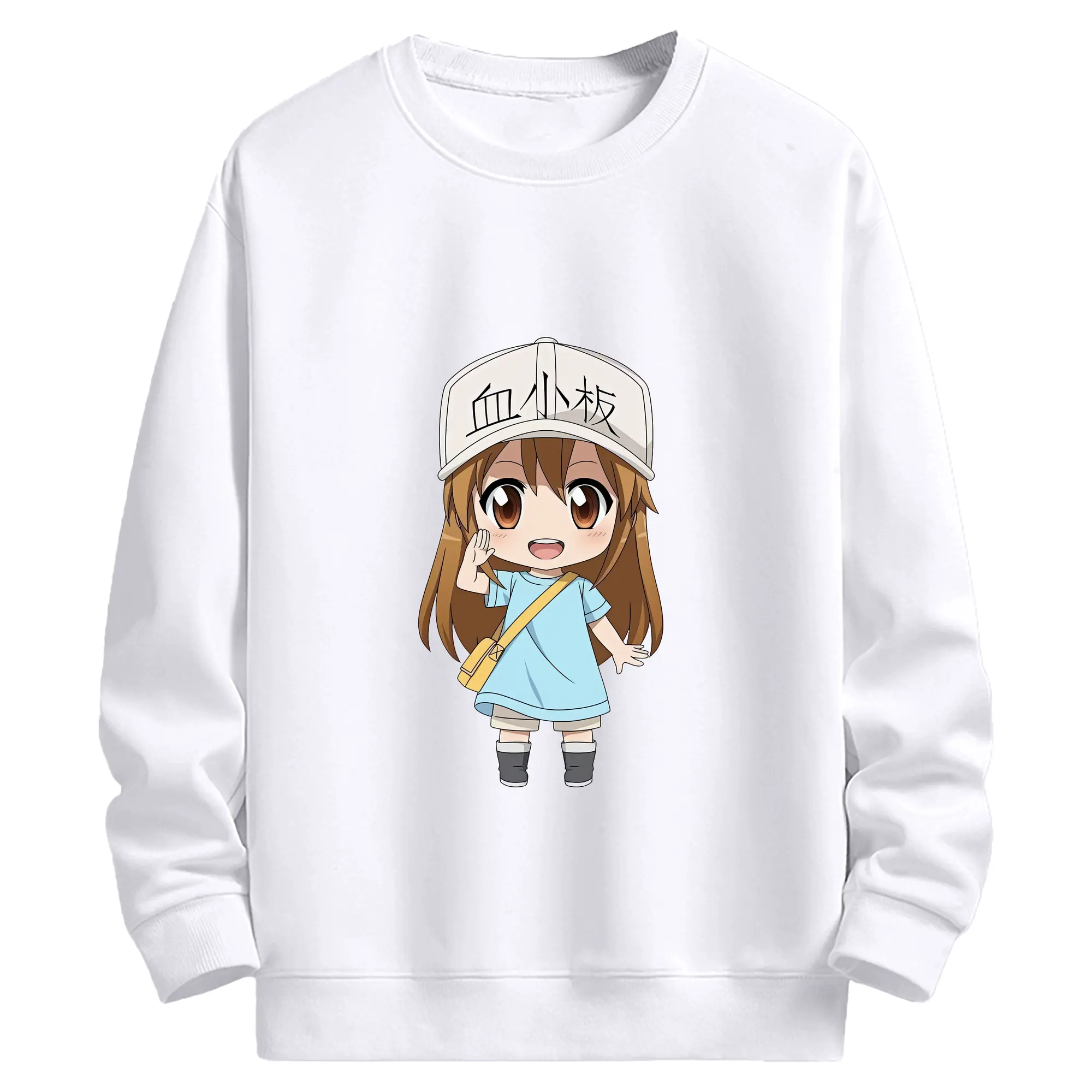 はたらく細胞 グッズ,血小板 - 高品質 クルーネック スウェット ・ コットン59％ ポリエステル41％ ・ ユニセックス 長袖 トレーナー ・ カジュアル デイリー スポーツ 散歩用