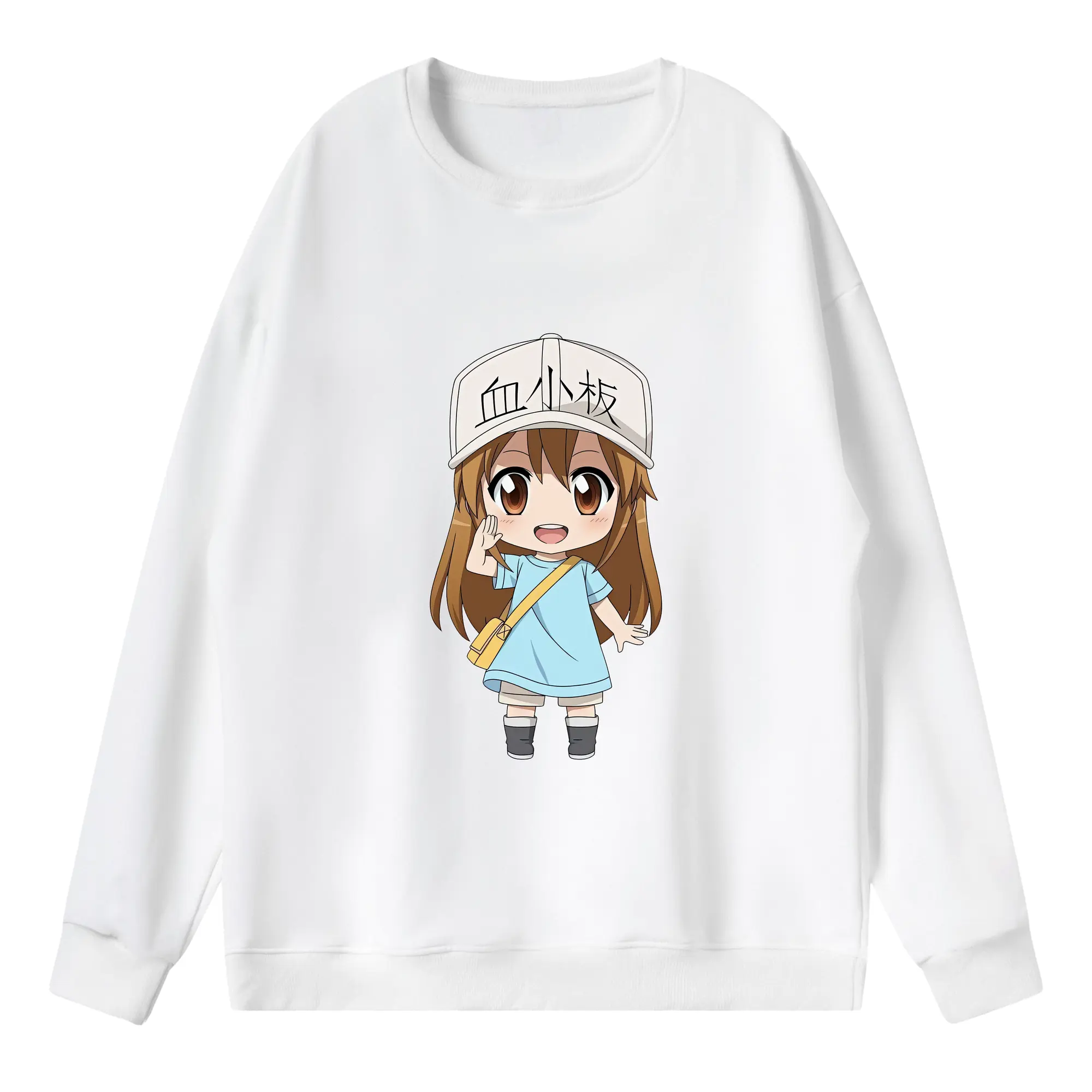 はたらく細胞 グッズ,血小板 - 薄手 クルーネック スウェット 裏毛260g · ポリエステル 春秋向け カジュアル 男女兼用 · トレーナー デイリー スポーツ 散歩に最適