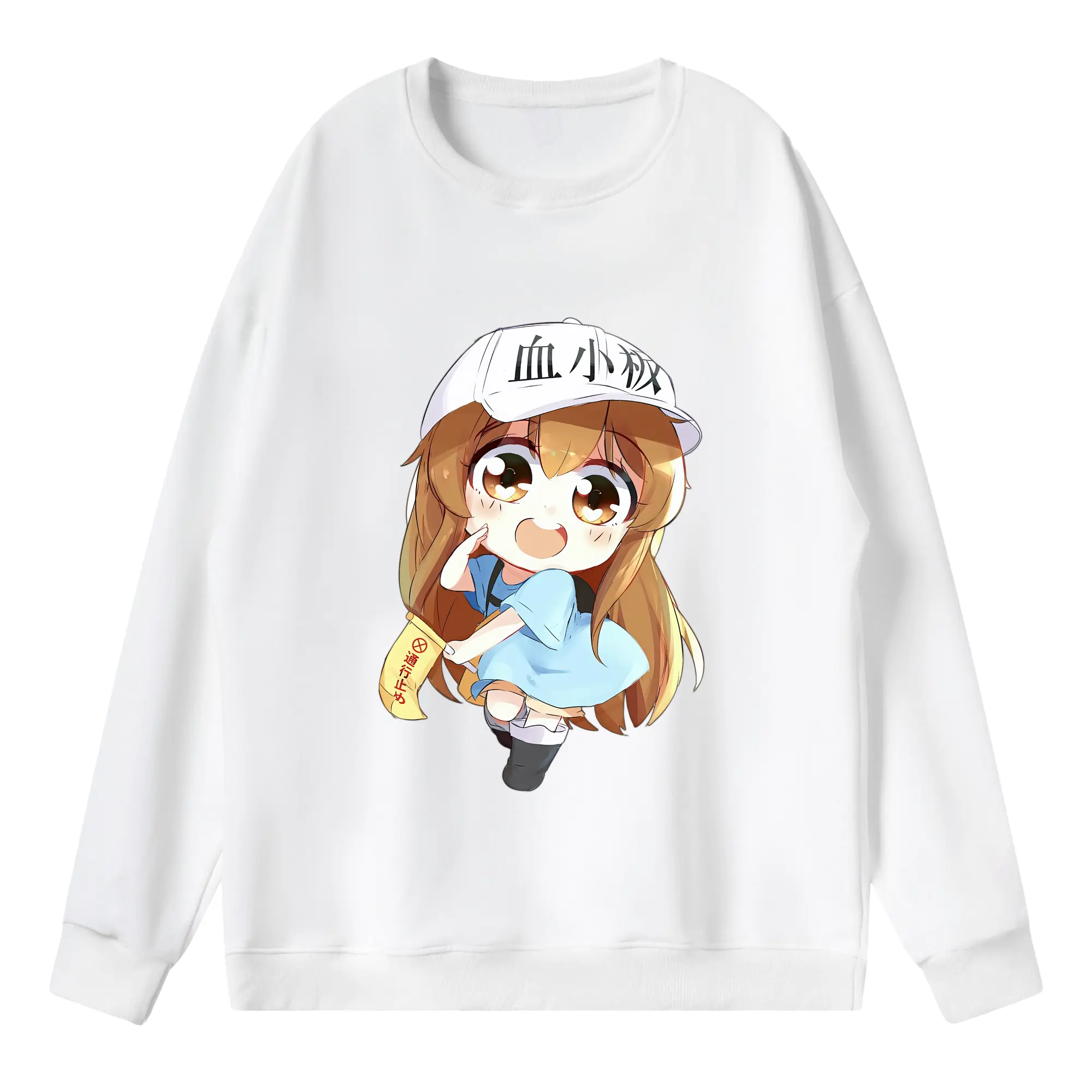 はたらく細胞 グッズ,血小板 - 薄手 クルーネック スウェット 裏毛260g · ポリエステル 春秋向け カジュアル 男女兼用 · トレーナー デイリー スポーツ 散歩に最適