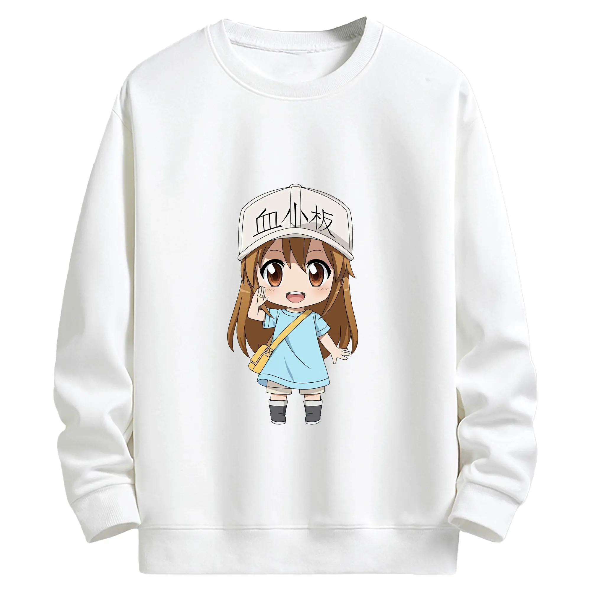はたらく細胞 グッズ,血小板 - キッズ クルーネックスウェットシャツ ・ フロントプリント ・ 綿80％ ポリエステル20％ ・ 快適 通学 スポーツ 日常使い お散歩用