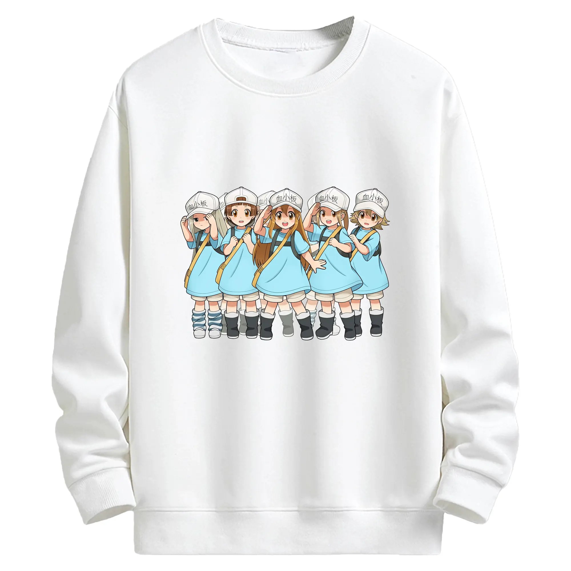 はたらく細胞 グッズ,血小板 - キッズ クルーネックスウェットシャツ ・ フロントプリント ・ 綿80％ ポリエステル20％ ・ 快適 通学 スポーツ 日常使い お散歩用