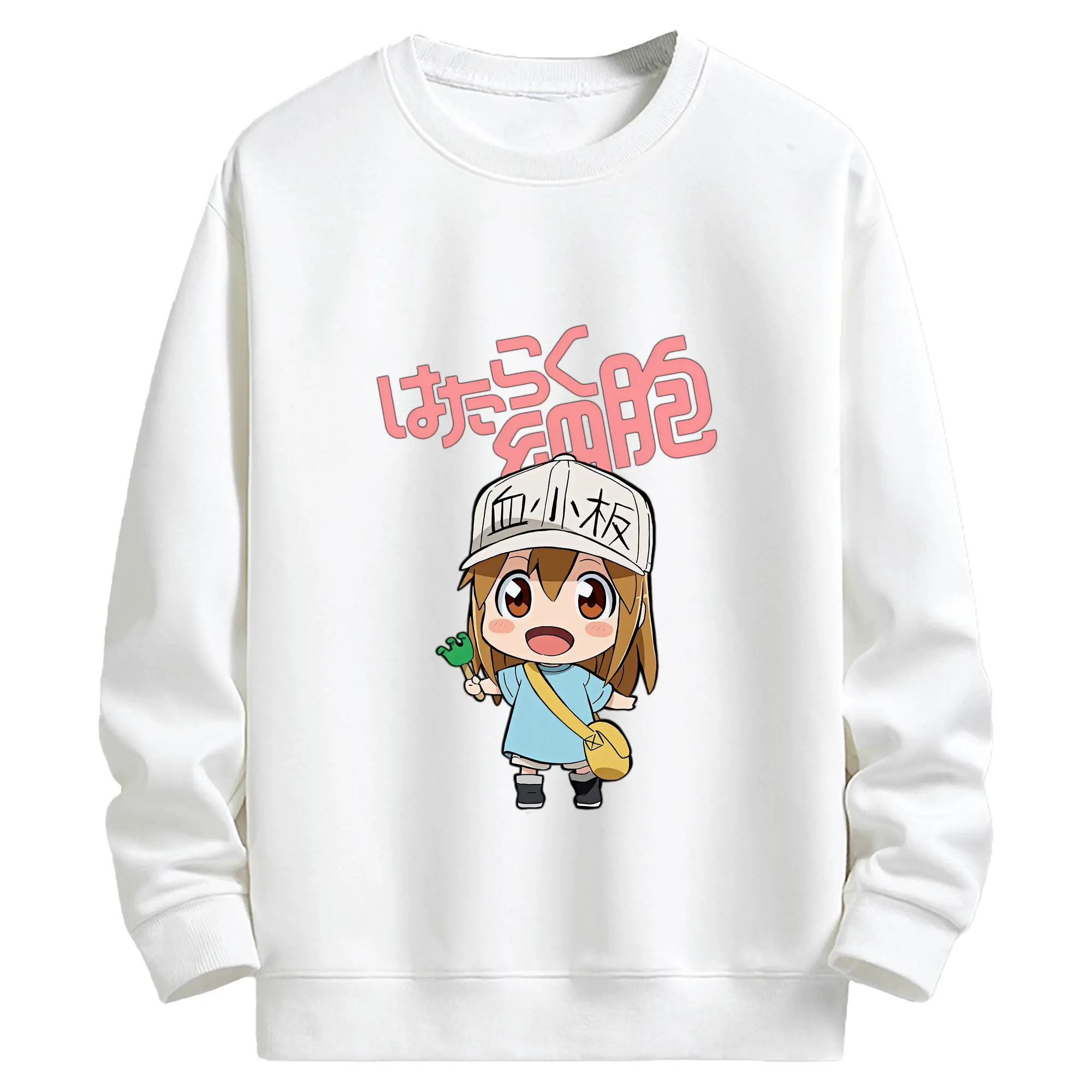 はたらく細胞 グッズ,血小板 - キッズ クルーネックスウェットシャツ ・ フロントプリント ・ 綿80％ ポリエステル20％ ・ 快適 通学 スポーツ 日常使い お散歩用
