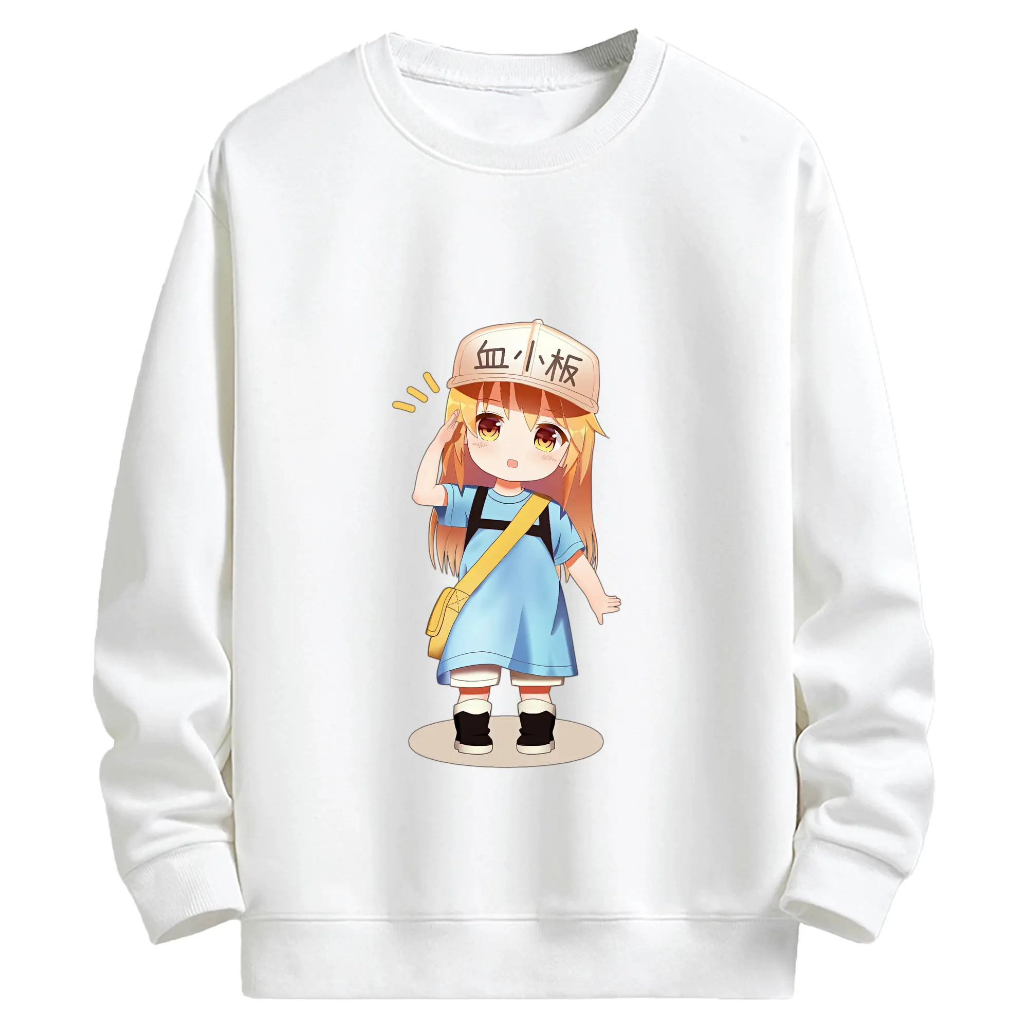 はたらく細胞 グッズ,血小板 - キッズ クルーネックスウェットシャツ ・ フロントプリント ・ 綿80％ ポリエステル20％ ・ 快適 通学 スポーツ 日常使い お散歩用