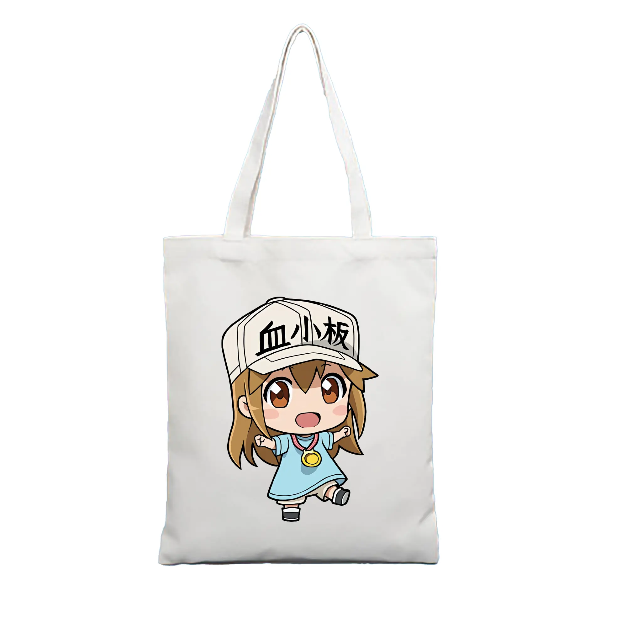 はたらく細胞 グッズ,血小板 - 縦型キャンバス手提げバッグ（トートバッグ） ・ キャンバス素材 ・ ショッピング用 ・ 軽量 丈夫 お手入れ簡単