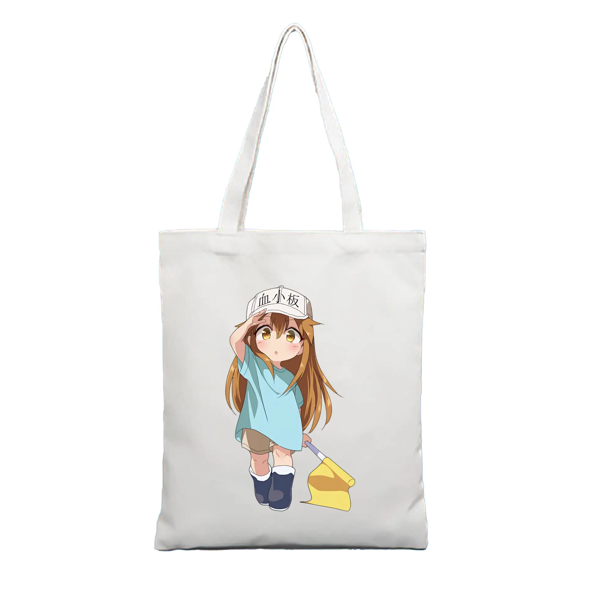 はたらく細胞 グッズ,血小板 - 縦型キャンバス手提げバッグ（トートバッグ） ・ キャンバス素材 ・ ショッピング用 ・ 軽量 丈夫 お手入れ簡単