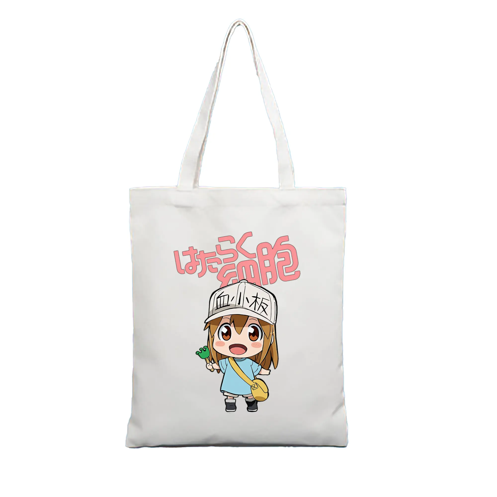 はたらく細胞 グッズ,血小板 - 縦型キャンバス手提げバッグ（トートバッグ） ・ キャンバス素材 ・ ショッピング用 ・ 軽量 丈夫 お手入れ簡単