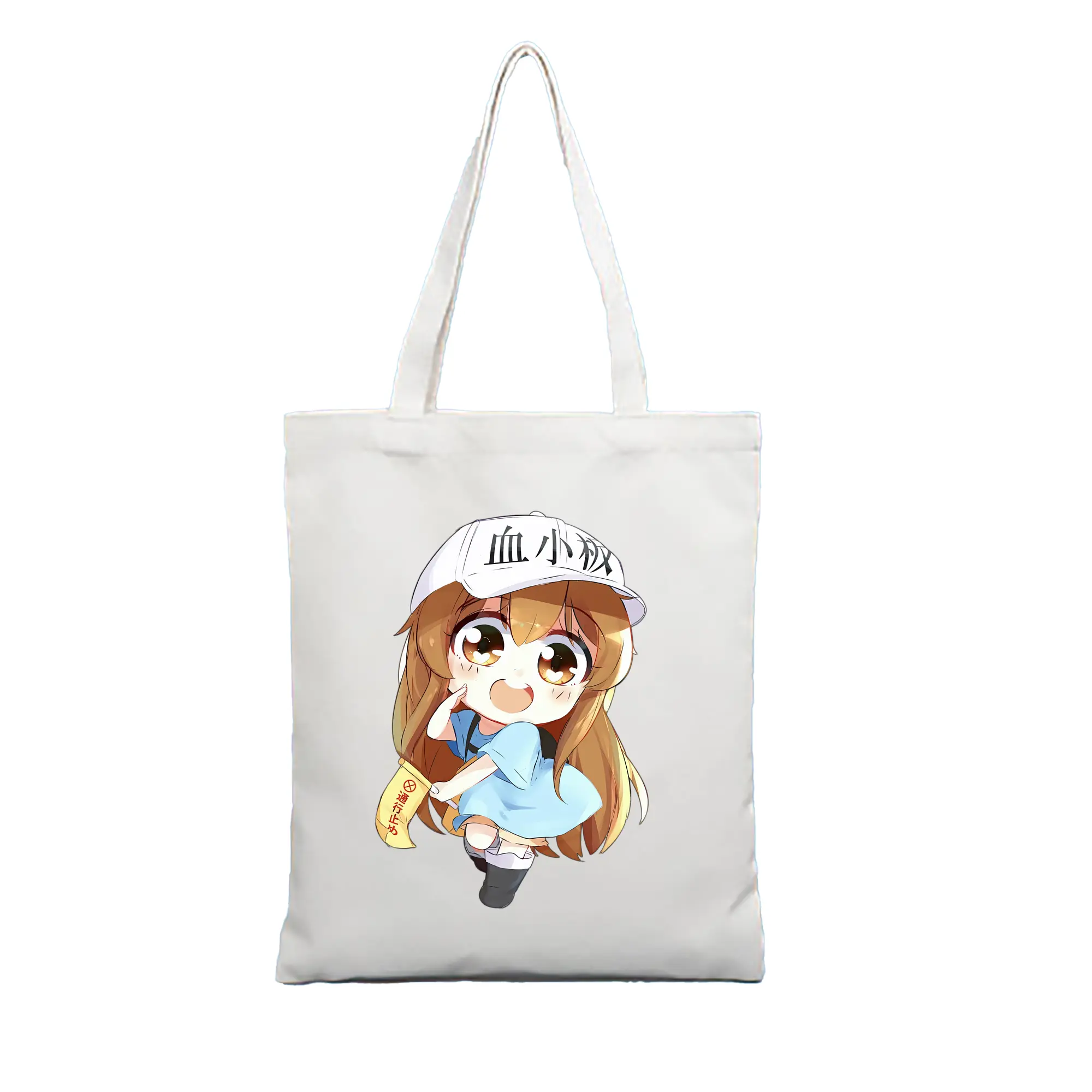 はたらく細胞 グッズ,血小板 - 縦型キャンバス手提げバッグ（トートバッグ） ・ キャンバス素材 ・ ショッピング用 ・ 軽量 丈夫 お手入れ簡単