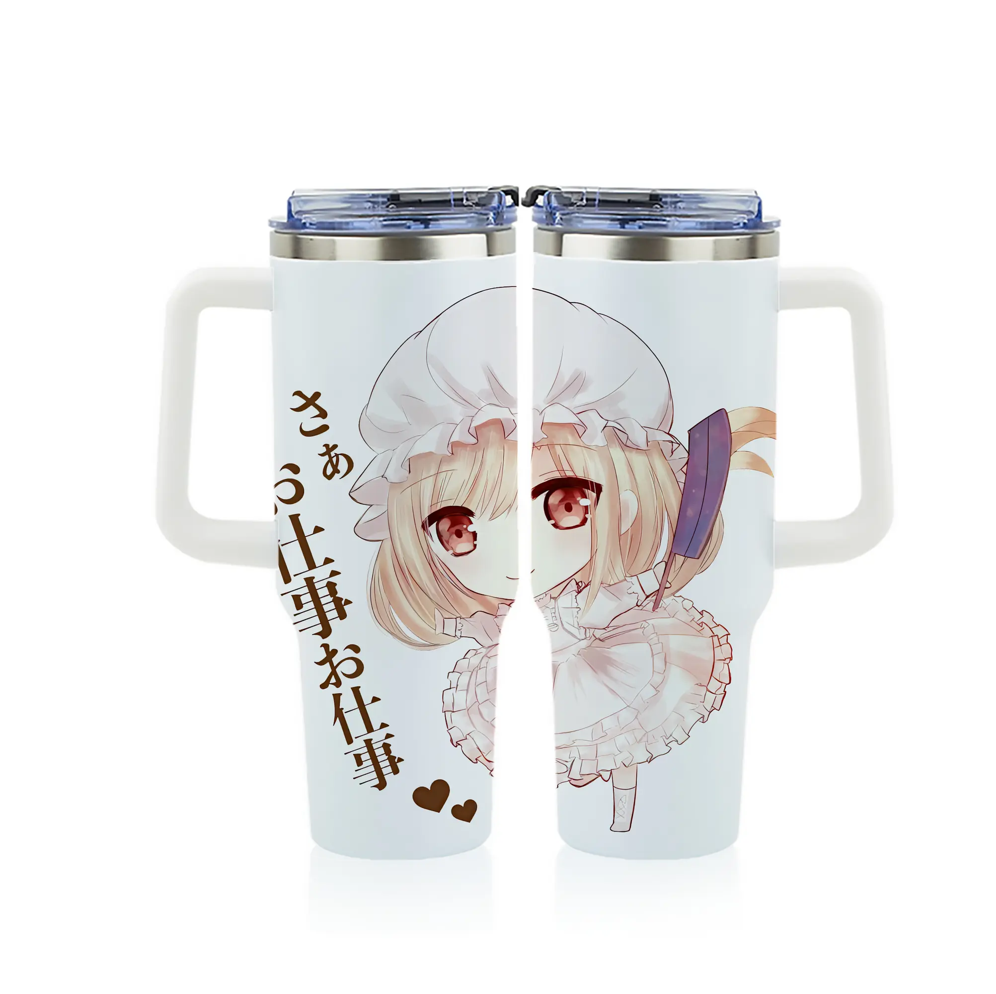 はたらく細胞 グッズ,マクロファージ - 1200mL フルプリント車用タンブラー ・ 304ステンレス 内側 ・ 201ステンレス 外側 ・ 保温 保冷 ・ 通勤 ドライブ アウトドア用