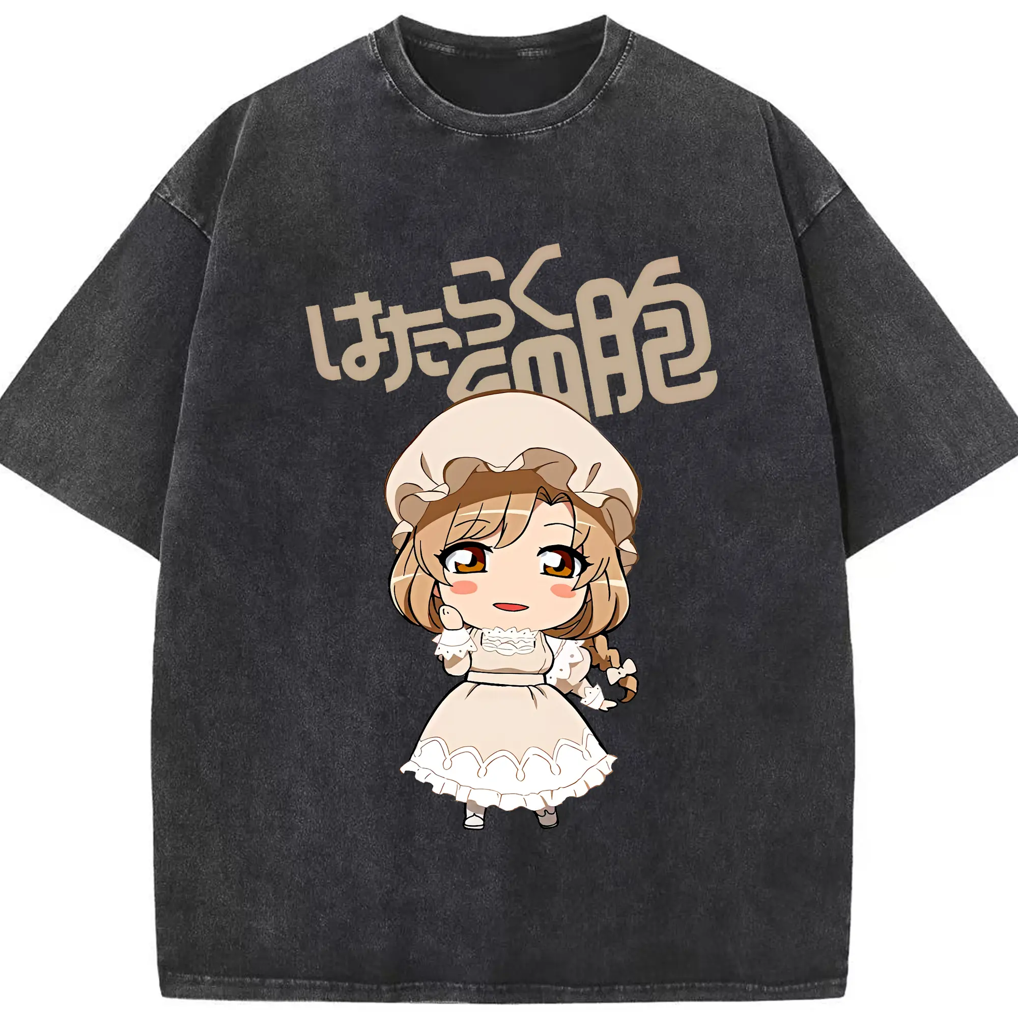 はたらく細胞 グッズ,マクロファージ - 綿100％ ヴィンテージ風 半袖Tシャツ ・ フロントプリント ・ 柔らか肌触り ・ 通気性 快適 ・ スポーツ カジュアル 外出用
