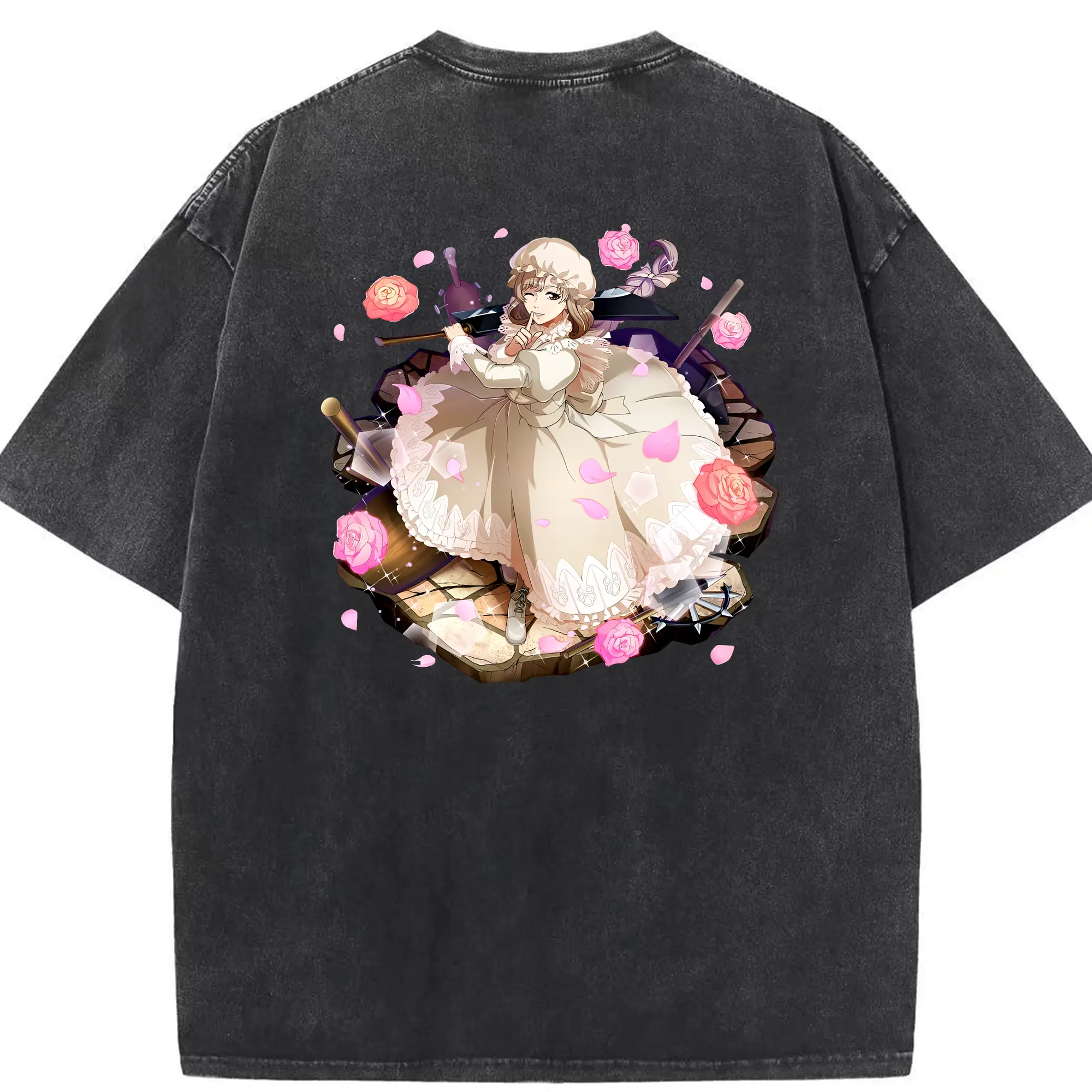 はたらく細胞 グッズ,マクロファージ - 綿100％ ヴィンテージ風 半袖Tシャツ ・ 背面プリント ・ 柔らか肌触り ・ 通気性 快適 ・ スポーツ カジュアル 外出用