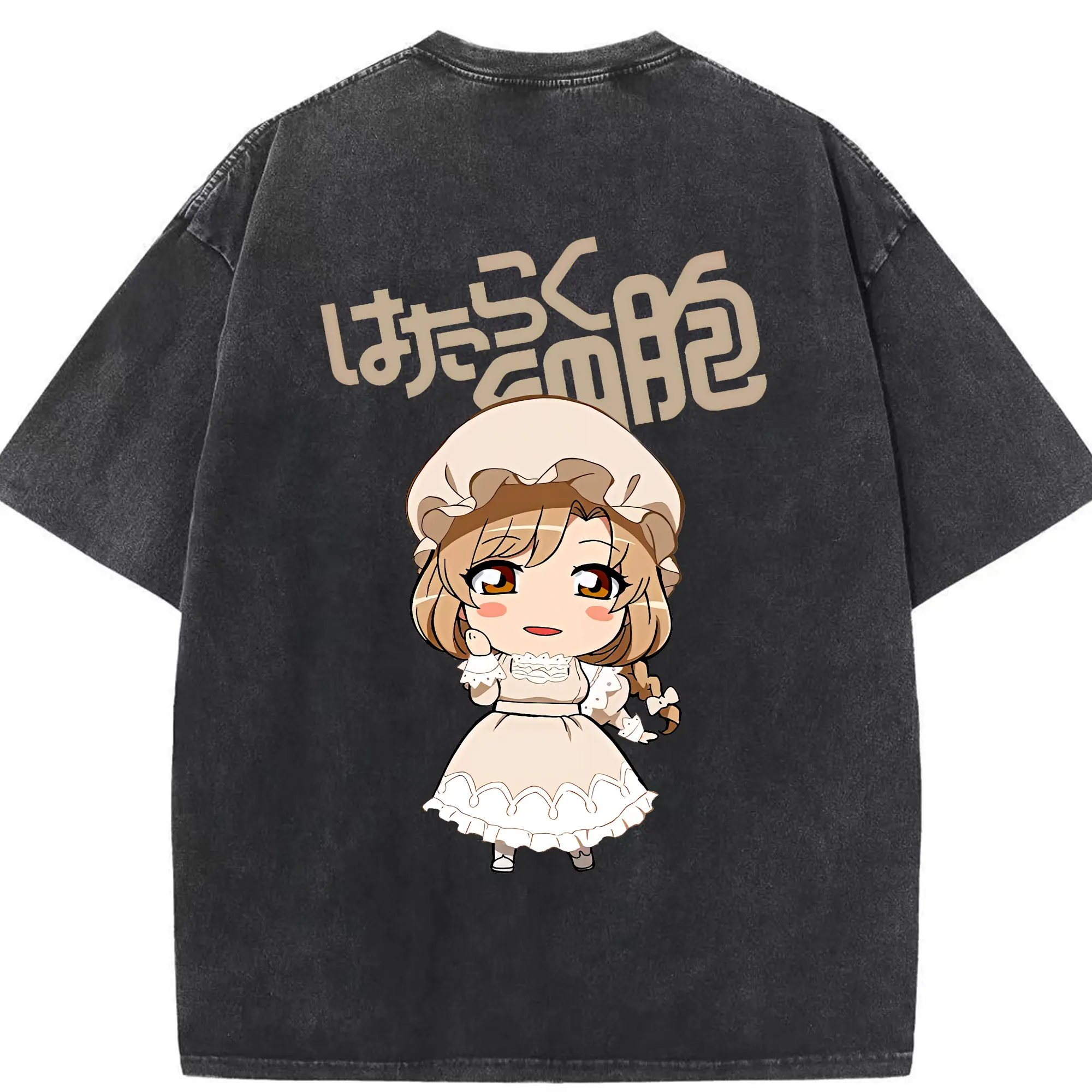 はたらく細胞 グッズ,マクロファージ - 綿100％ ヴィンテージ風 半袖Tシャツ ・ 背面プリント ・ 柔らか肌触り ・ 通気性 快適 ・ スポーツ カジュアル 外出用