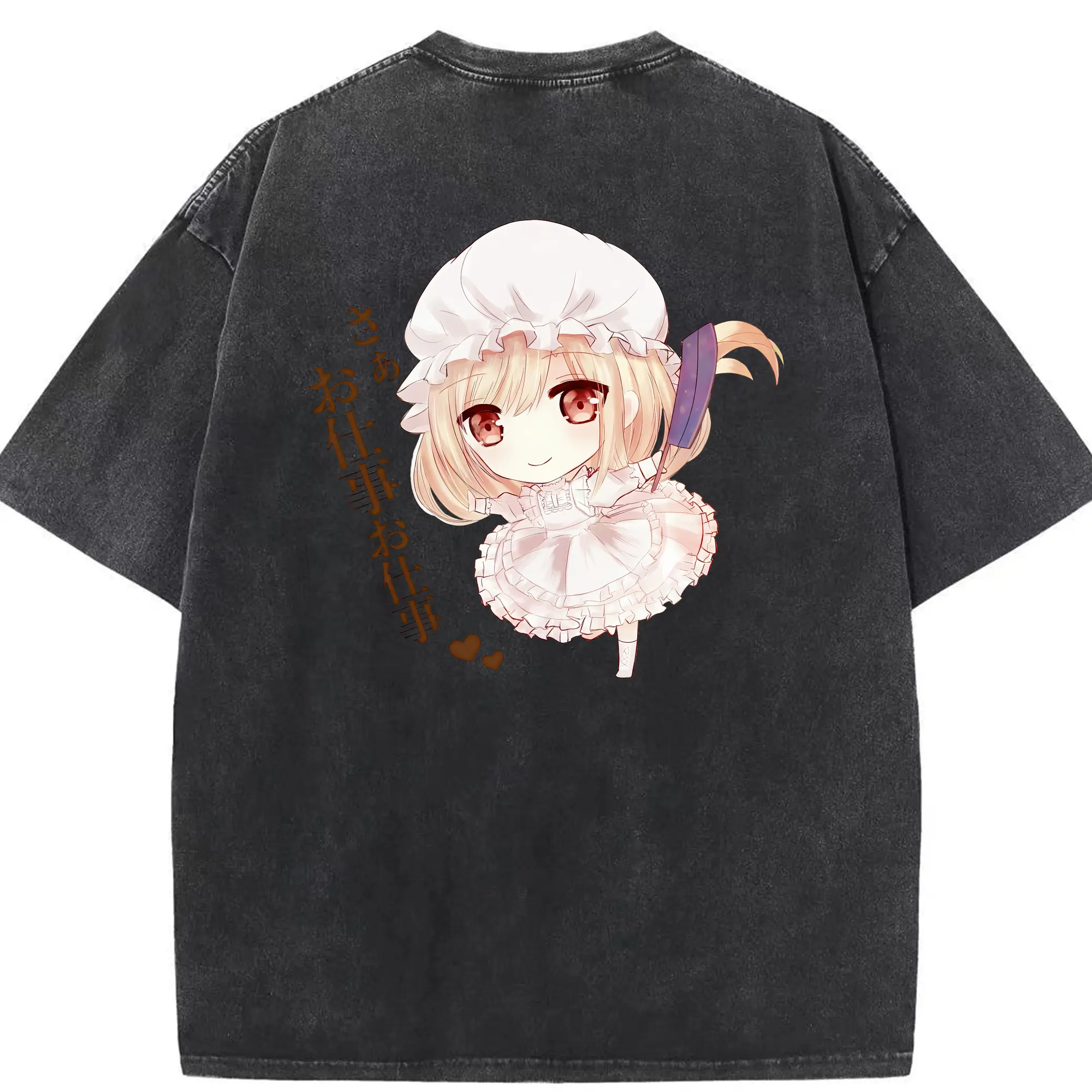 はたらく細胞 グッズ,マクロファージ - 綿100％ ヴィンテージ風 半袖Tシャツ ・ 背面プリント ・ 柔らか肌触り ・ 通気性 快適 ・ スポーツ カジュアル 外出用