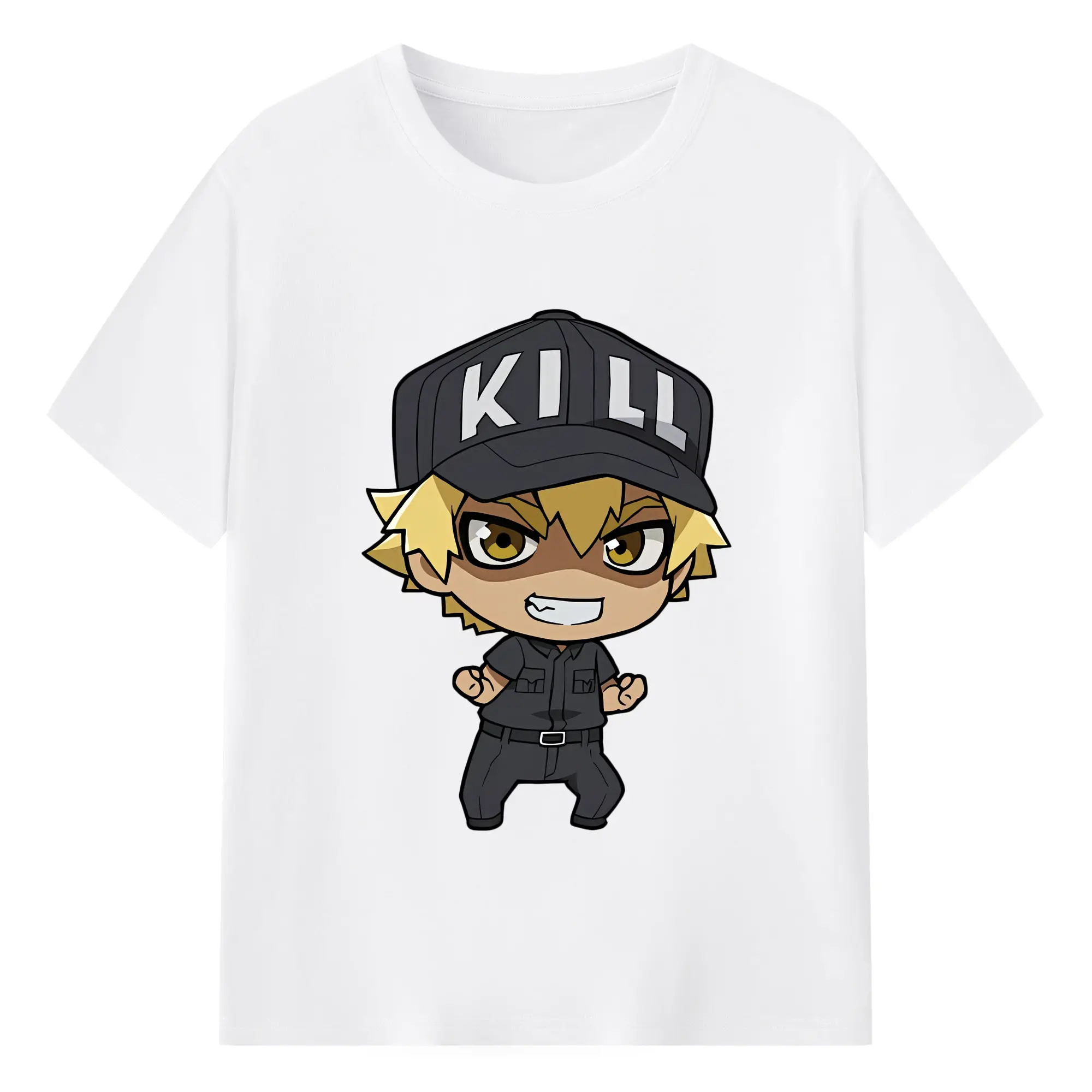 はたらく細胞 グッズ,キラーT細胞 - 綿100％ 半袖Tシャツ ・ フロントプリント ・ 快適 通気性 ・ 日常使い 散歩 スポーツ用