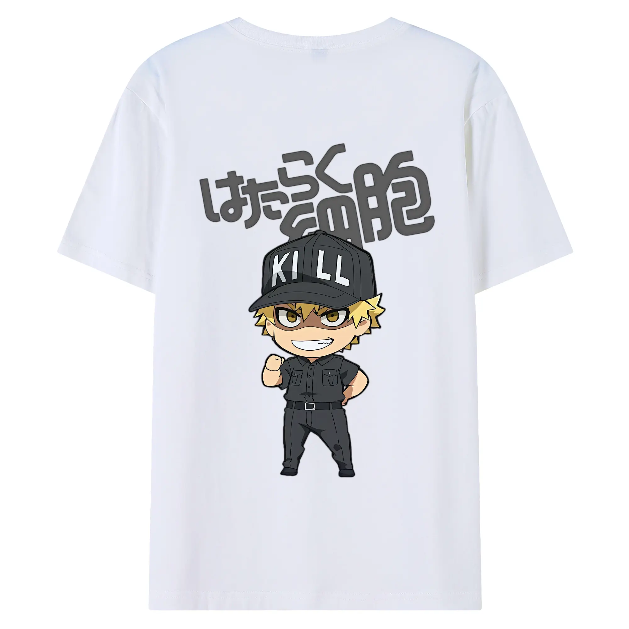 はたらく細胞 グッズ,キラーT細胞 - 綿100％ 半袖Tシャツ ・ バックプリント ・ 快適 通気性 ・ 日常使い 散歩 スポーツ用