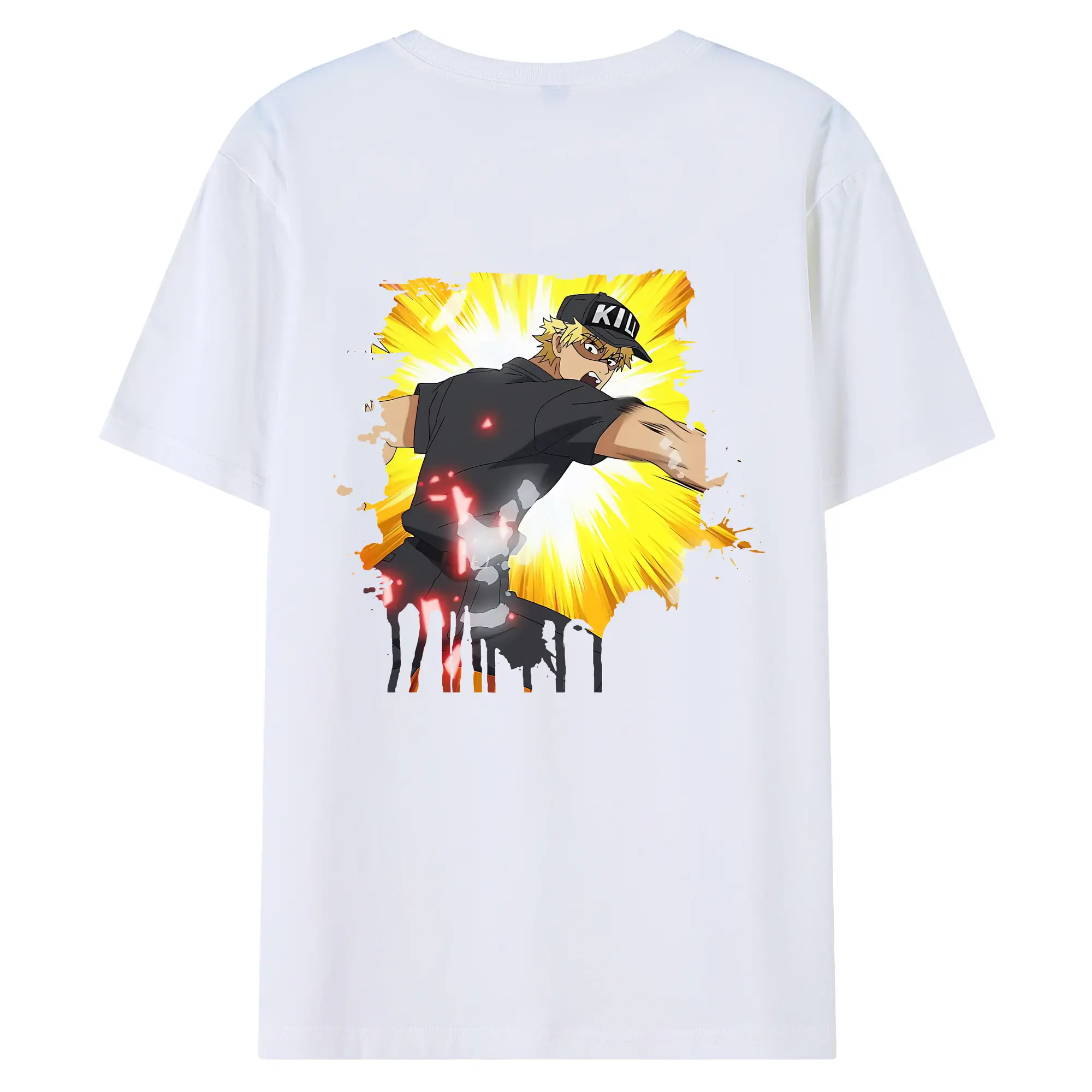 はたらく細胞 グッズ,キラーT細胞 - 綿100％ 半袖Tシャツ ・ バックプリント ・ 快適 通気性 ・ 日常使い 散歩 スポーツ用