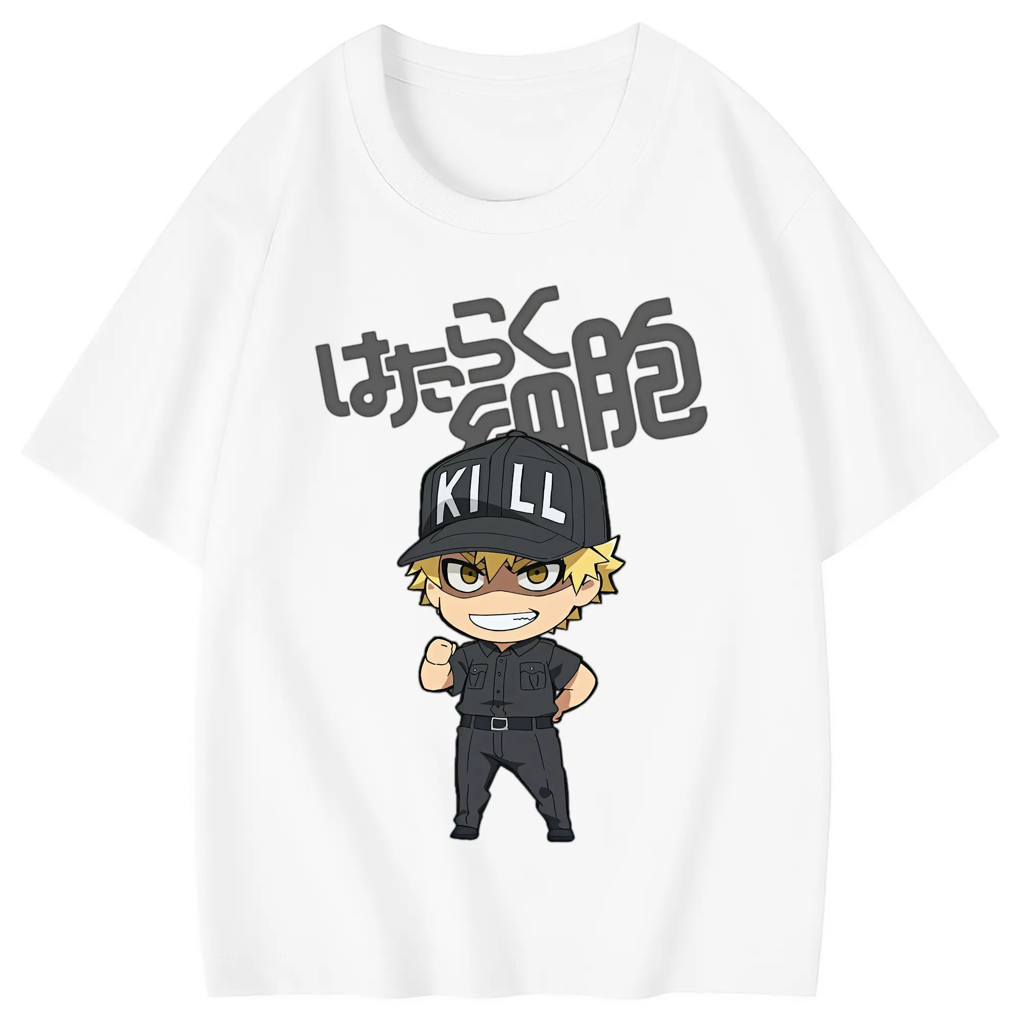 はたらく細胞 グッズ,キラーT細胞 - 綿100％ キッズTシャツ ・ フロントプリント ・ 快適 通気性 ・ スポーツ カジュアル 散歩用